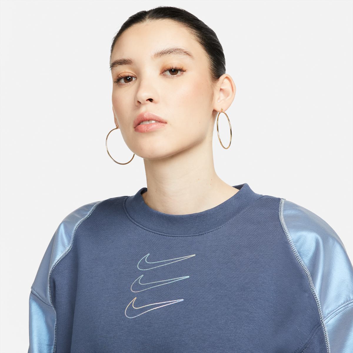 SWEATSHIRT NIKE W NSW FLC GX CREW OPAL (DM7657-437)