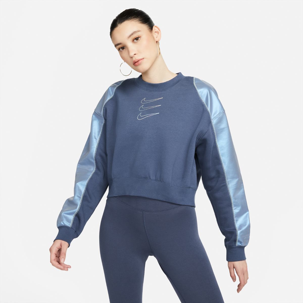 SWEATSHIRT NIKE W NSW FLC GX CREW OPAL (DM7657-437)