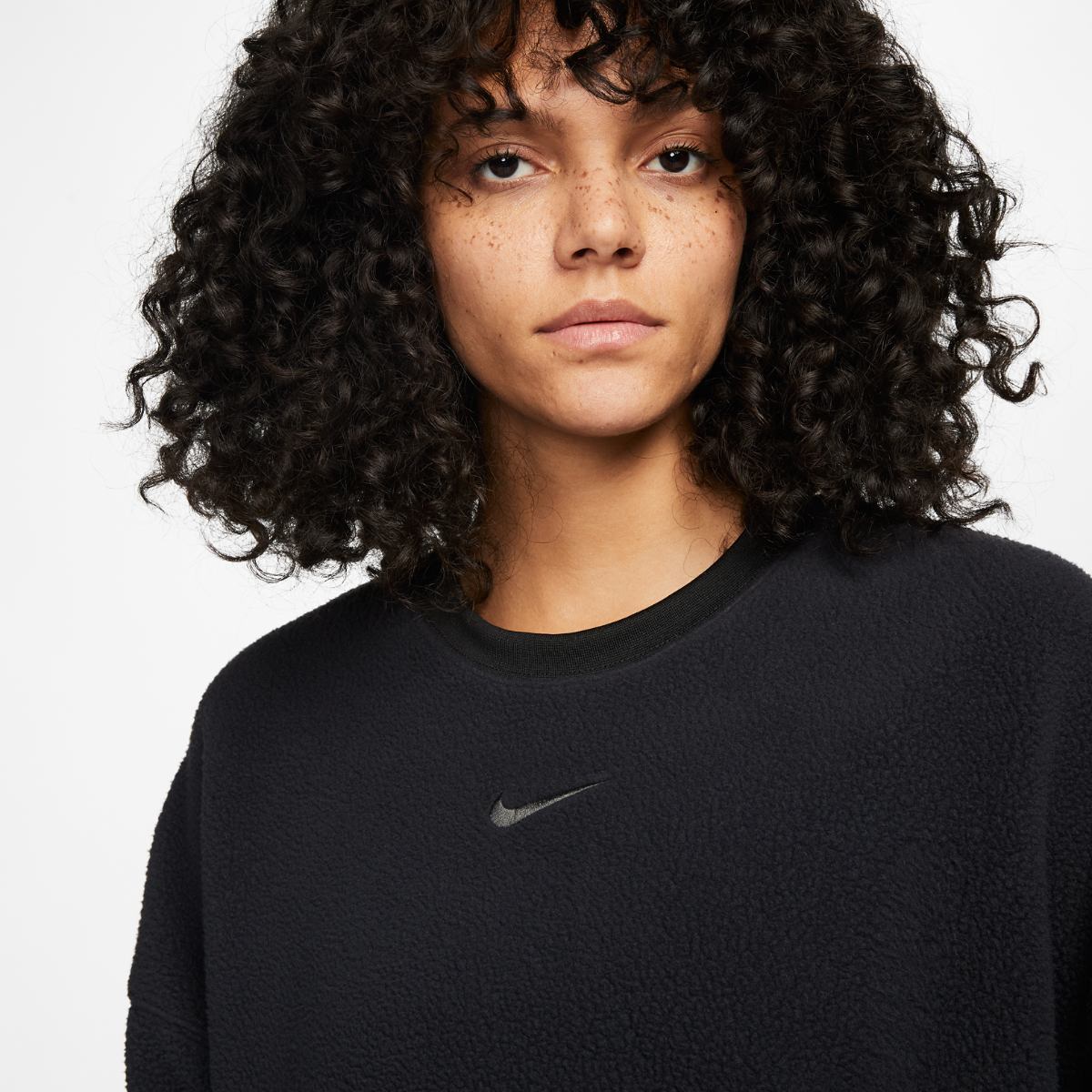SWEATSHIRT NIKE W NSW PLSH MOD CROP CREW (DQ6844-010)