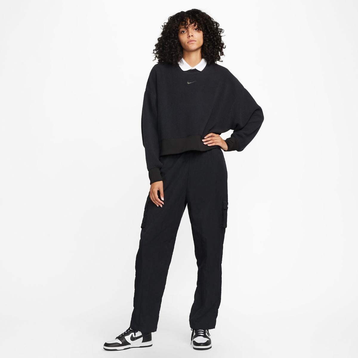 SWEATSHIRT NIKE W NSW PLSH MOD CROP CREW (DQ6844-010)