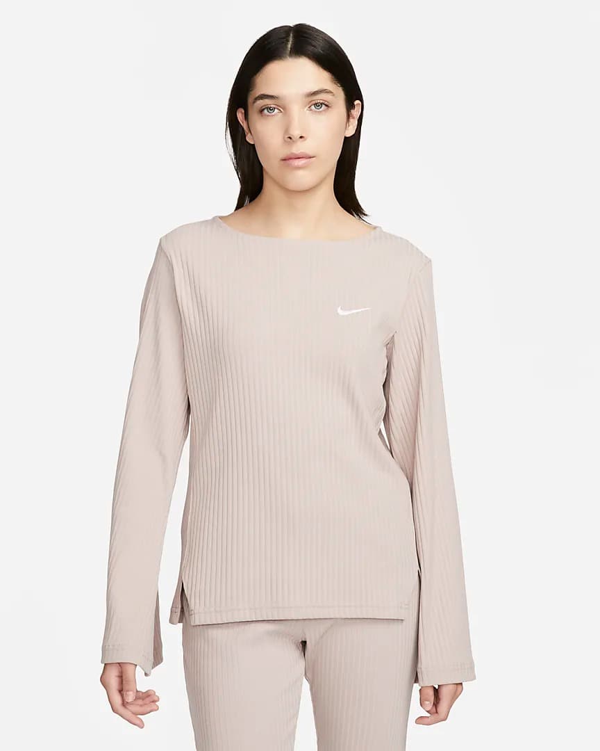 ФУТБОЛКА С ДОВГИМ РУКАВОМ NIKE W NSW RIB JRSY LS TOP (DV7866-272)