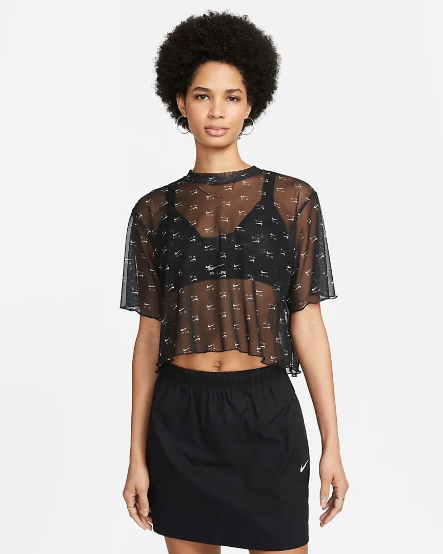 ФУТБОЛКА NIKE W NSW AIR AOP MESH SS CROP TOP (DV8245-010)