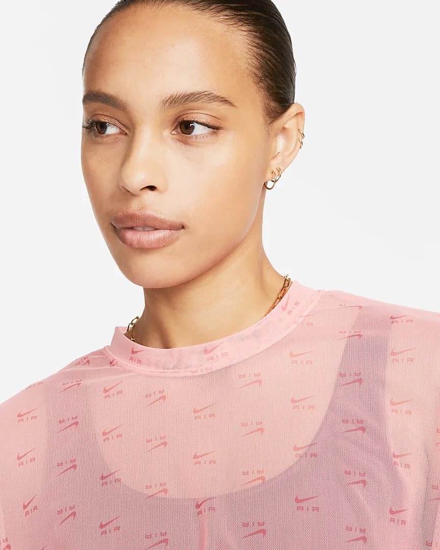 T-SHIRT NIKE W NSW AIR AOP MESH SS CROP TOP (DV8245-611)