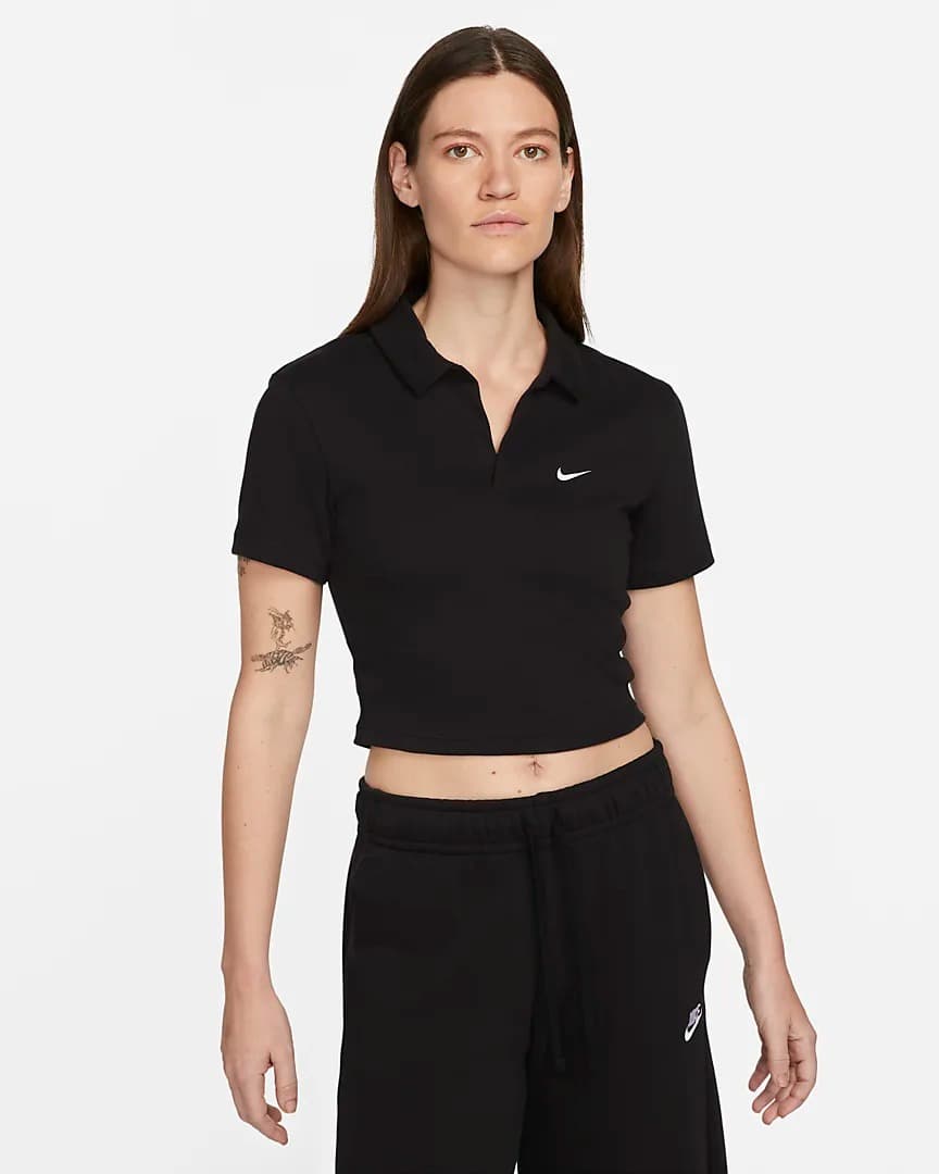 ФУТБОЛКА NIKE W NSW ESSNTL SS POLO CRP TOP (DV7884-010)