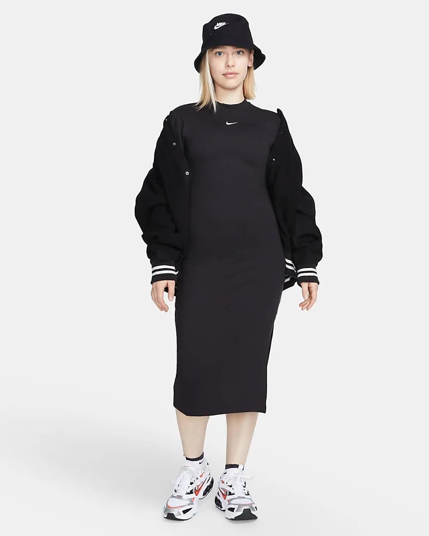 DRESS NIKE W NSW ESSNTL MIDI DRESS (DV7878-010)