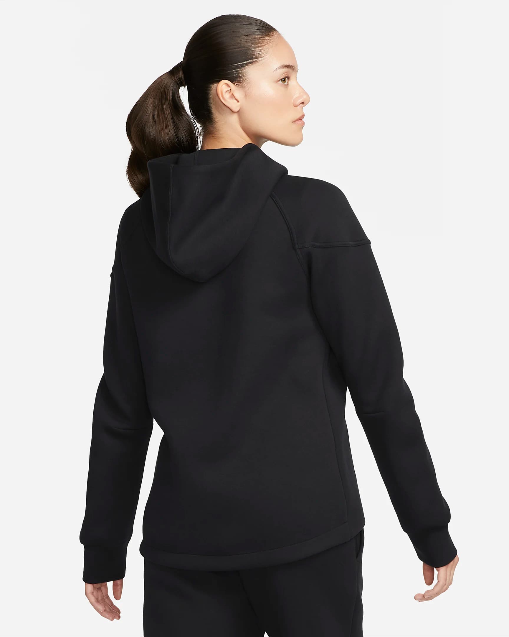 WOMEN'S SWEATSHIRT NIKE NSW TCH FLC WR FZ HDY (FB8338-010)