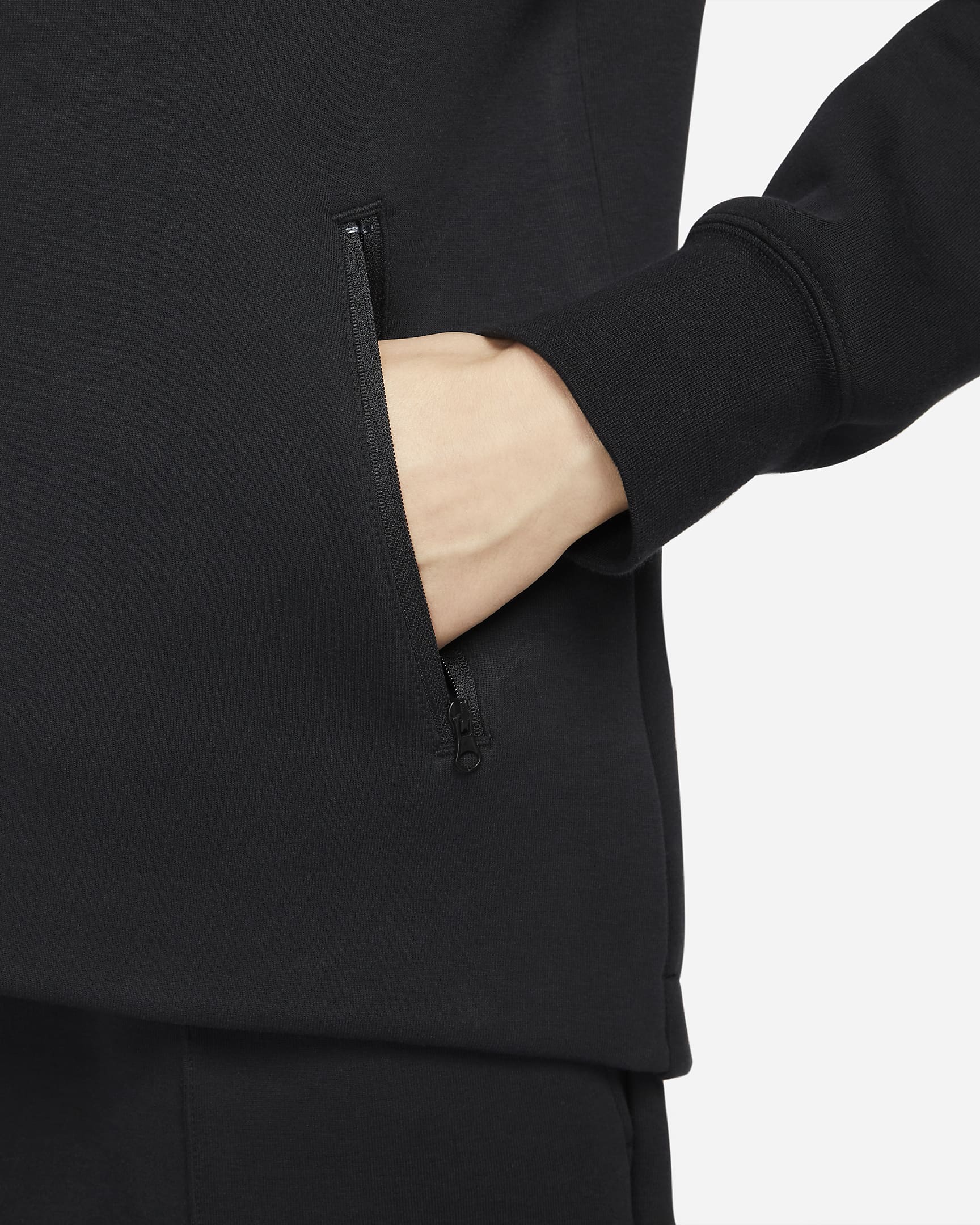 WOMEN'S SWEATSHIRT NIKE NSW TCH FLC WR FZ HDY (FB8338-010)