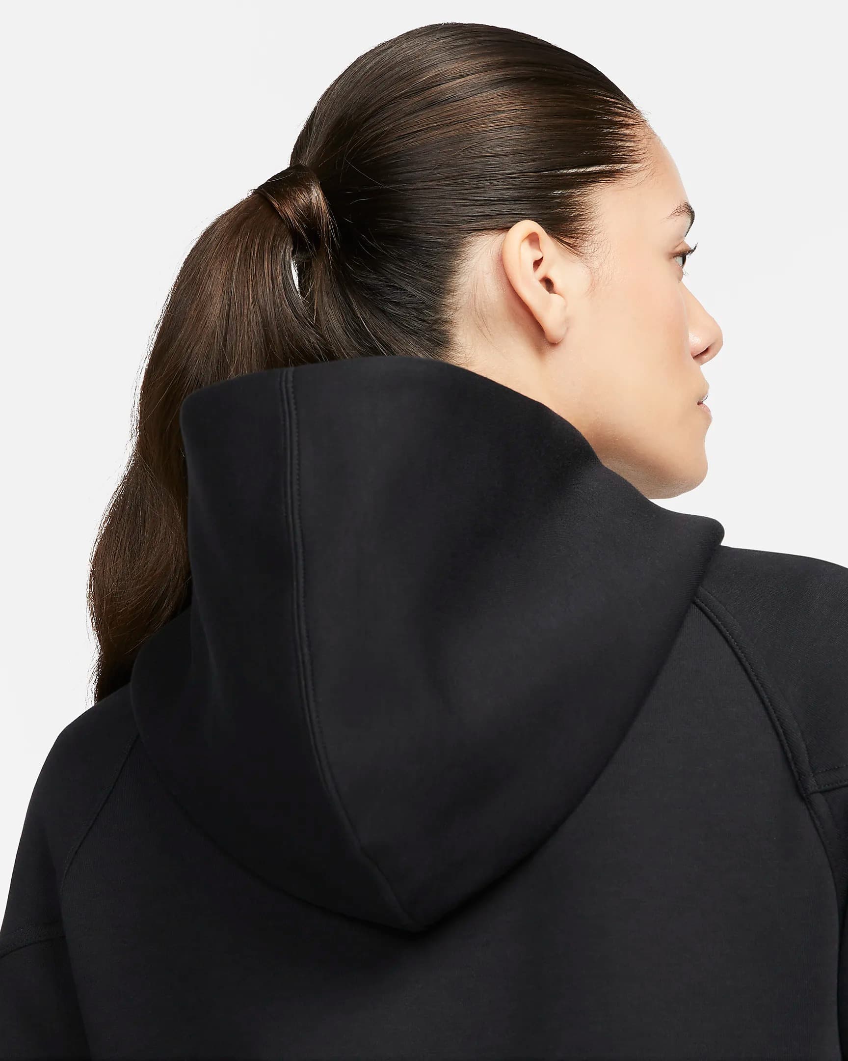 WOMEN'S SWEATSHIRT NIKE NSW TCH FLC WR FZ HDY (FB8338-010)