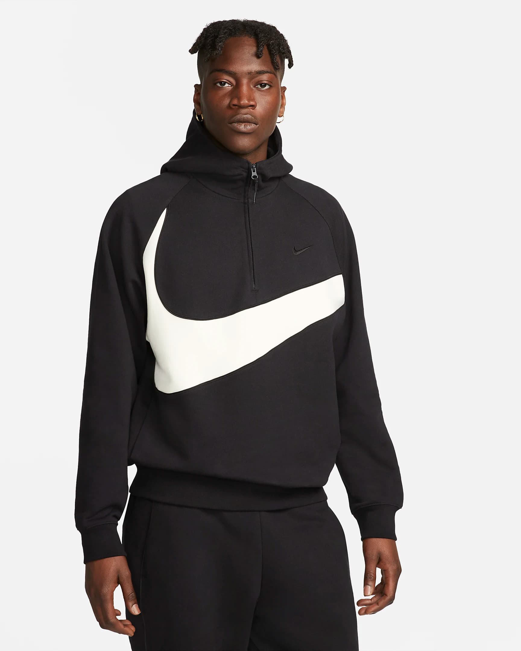 ТОЛСТОВКА NIKE M NK SWOOSH FLC HZ HOODIE (DX0566-013)