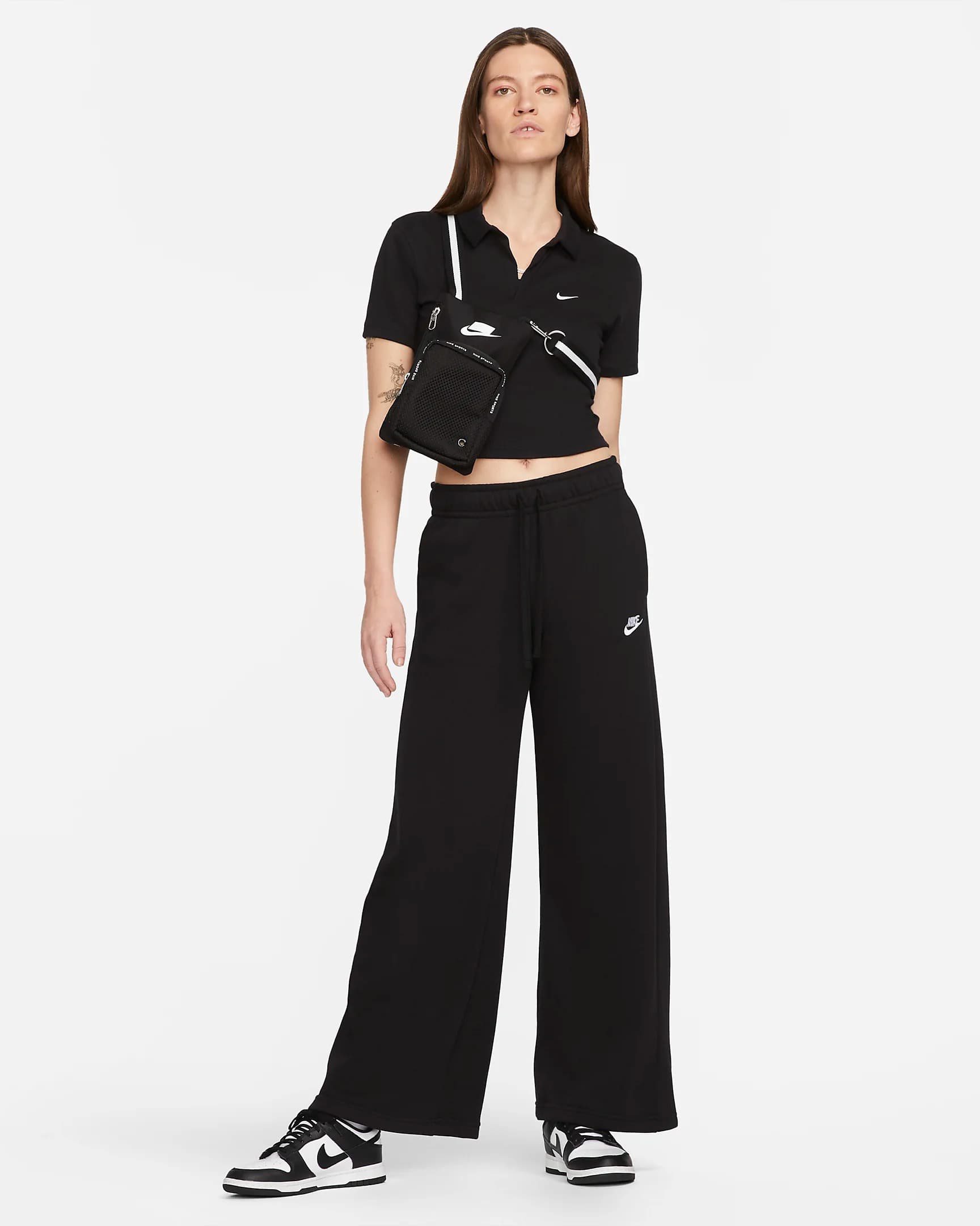 WMNS NIKE NSW CLUB FLC MR PANT WIDE PANTS (FB2727-010)