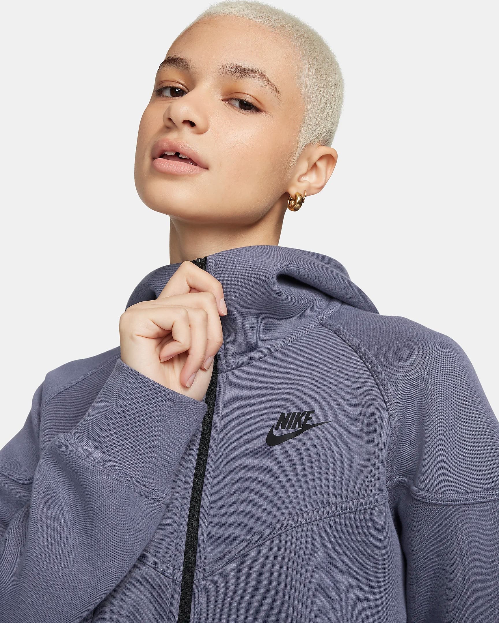 SWEATSHIRT WMNS NIKE NSW TCH FLC WR FZ HDY (FB8338-003)