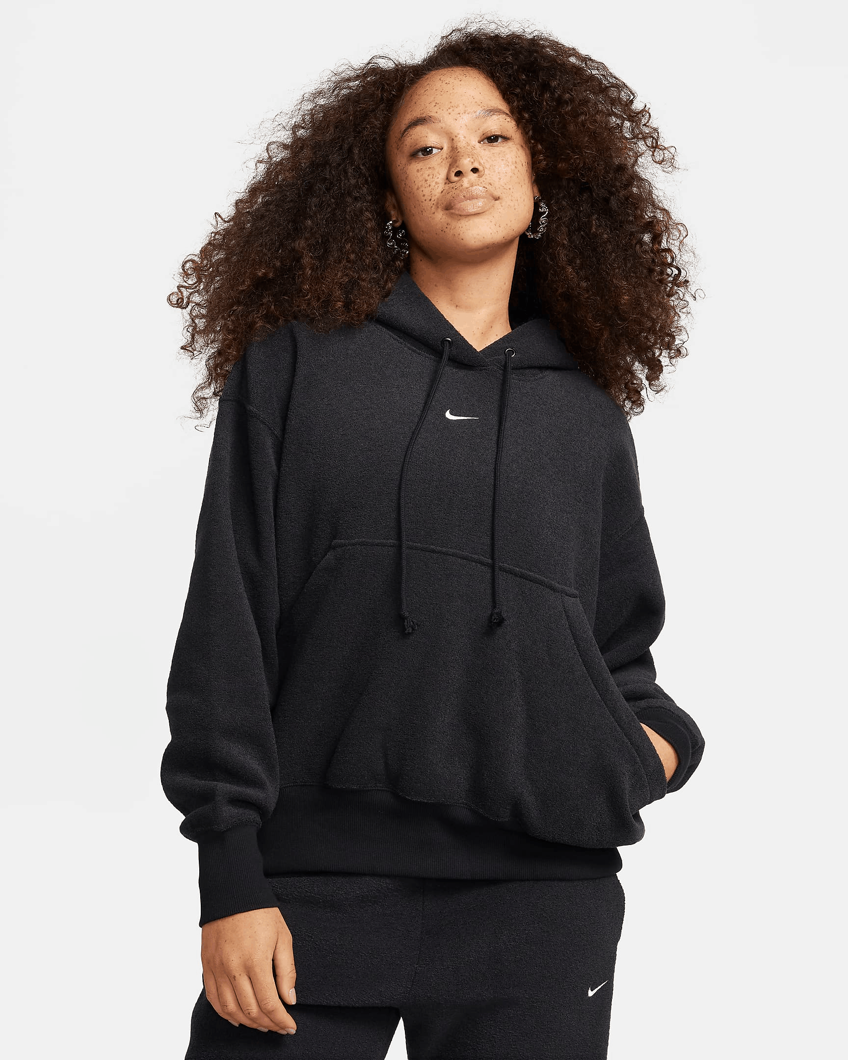 SWEATSHIRT WMNS NIKE NSW PHNX PLSH OS HDY (FN3625-010)