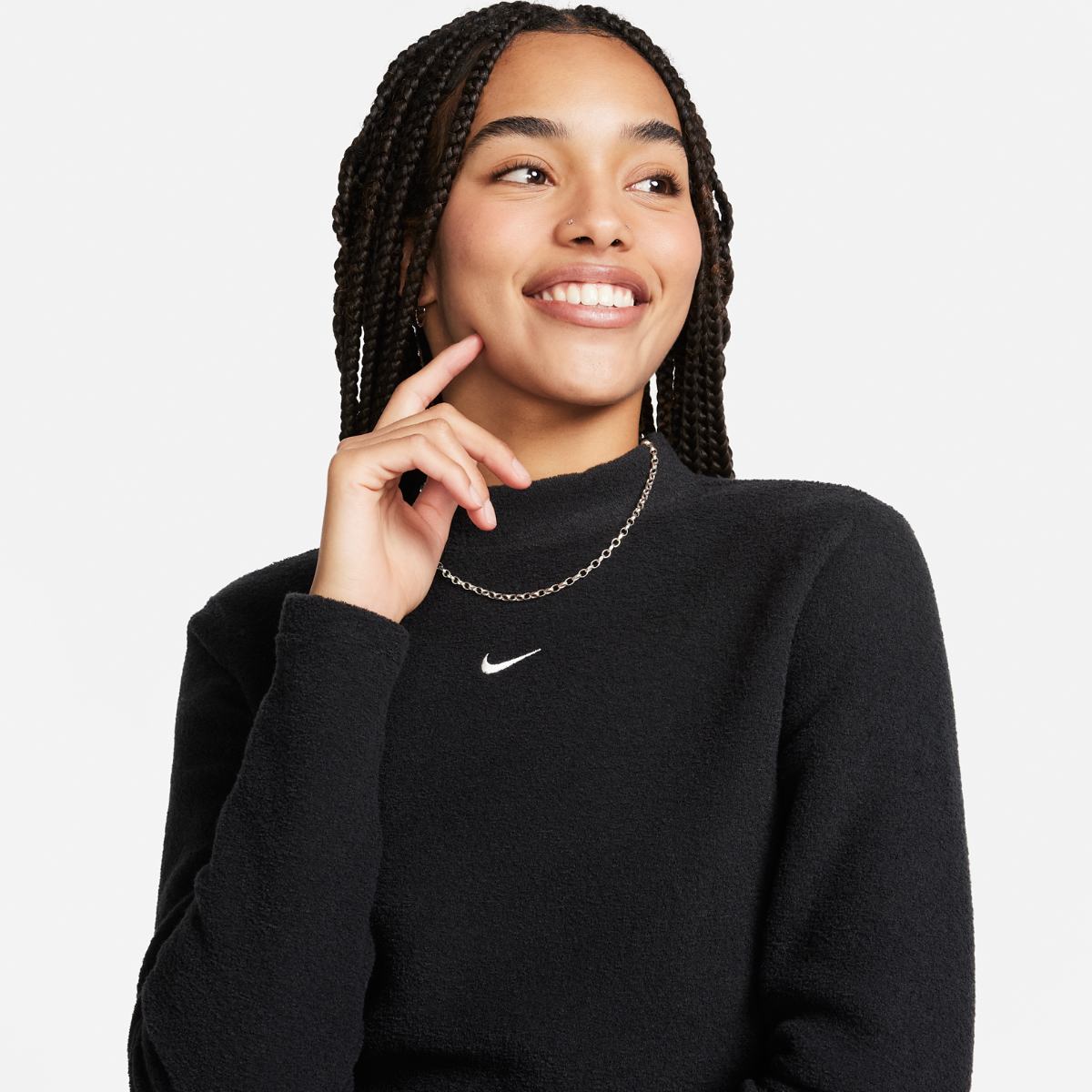 CROP TOP WMNS NIKE NSW PHNX PLSH LS CROP TOP (FN3619-010)
