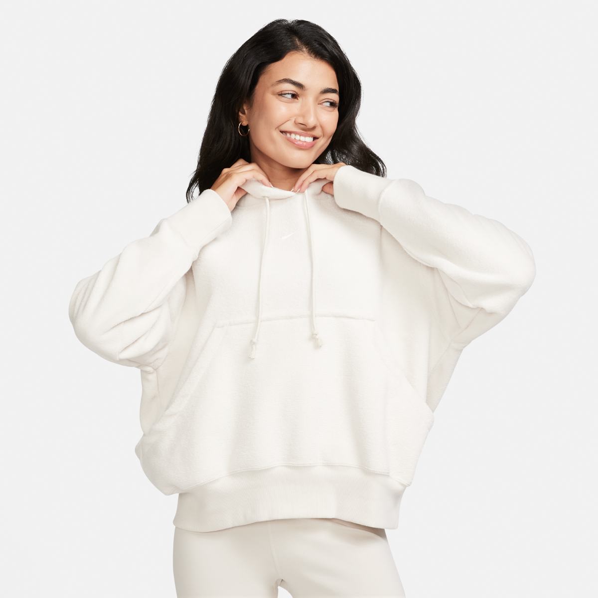 SWEATSHIRT WMNS NIKE NSW PHNX PLSH OS HDY (FN3625-104)