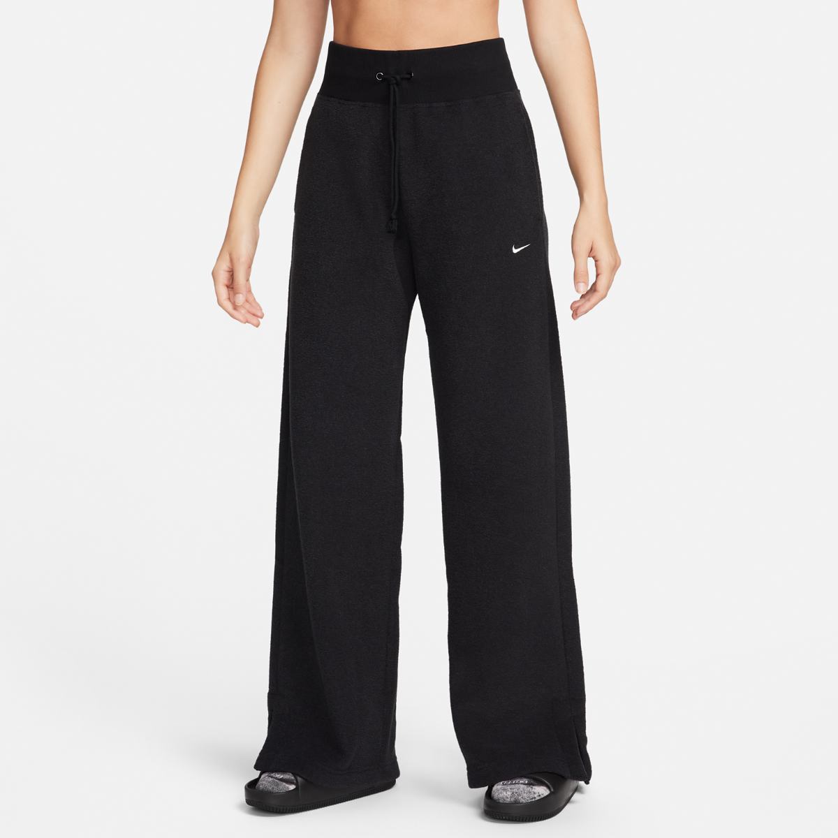 WOMEN'S NIKE NSW PHNX PLSH HR PZNT WIDE PANTS (FN3622-010)