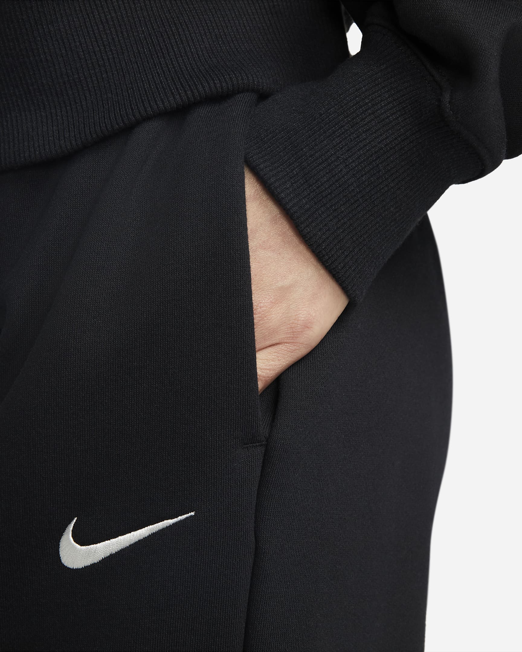WOMEN'S NIKE NSW PHNX FLC QZ CROP SWEATSHIRT (DQ5767-010)
