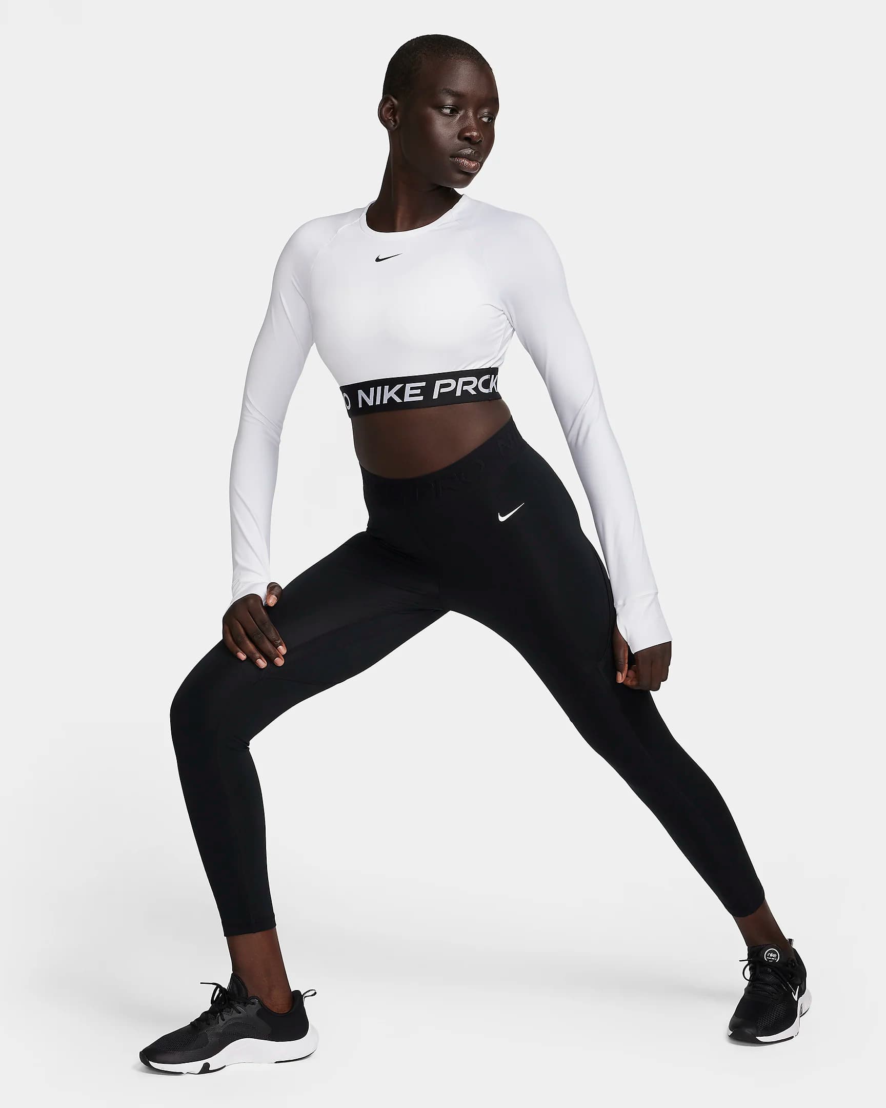 NIKE PRO DF 365 LS WOMEN'S CROP TOP (FV5484-100)