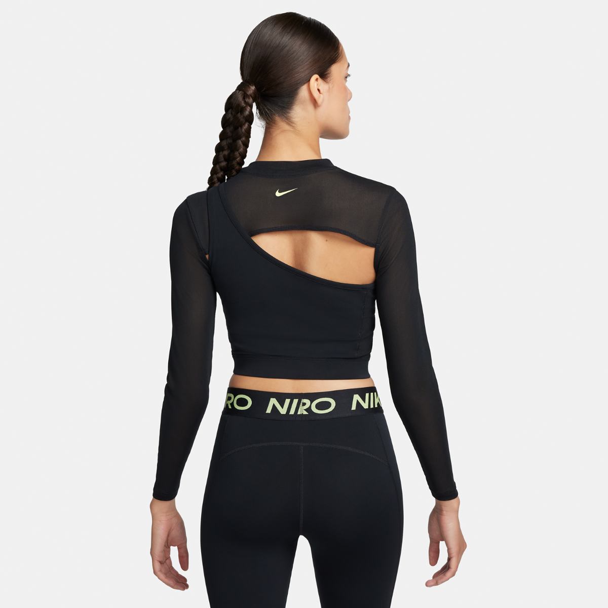 ЖІНОЧИЙ ЛОНГСЛІВ NIKE PRO LS TOP CROPPED NVTY (FB5683-010)