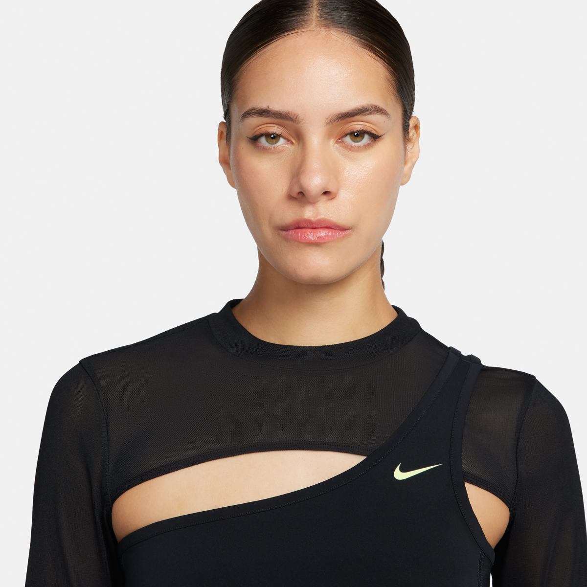 WOMEN'S NIKE PRO LS TOP CROPPED NVTY (FB5683-010)