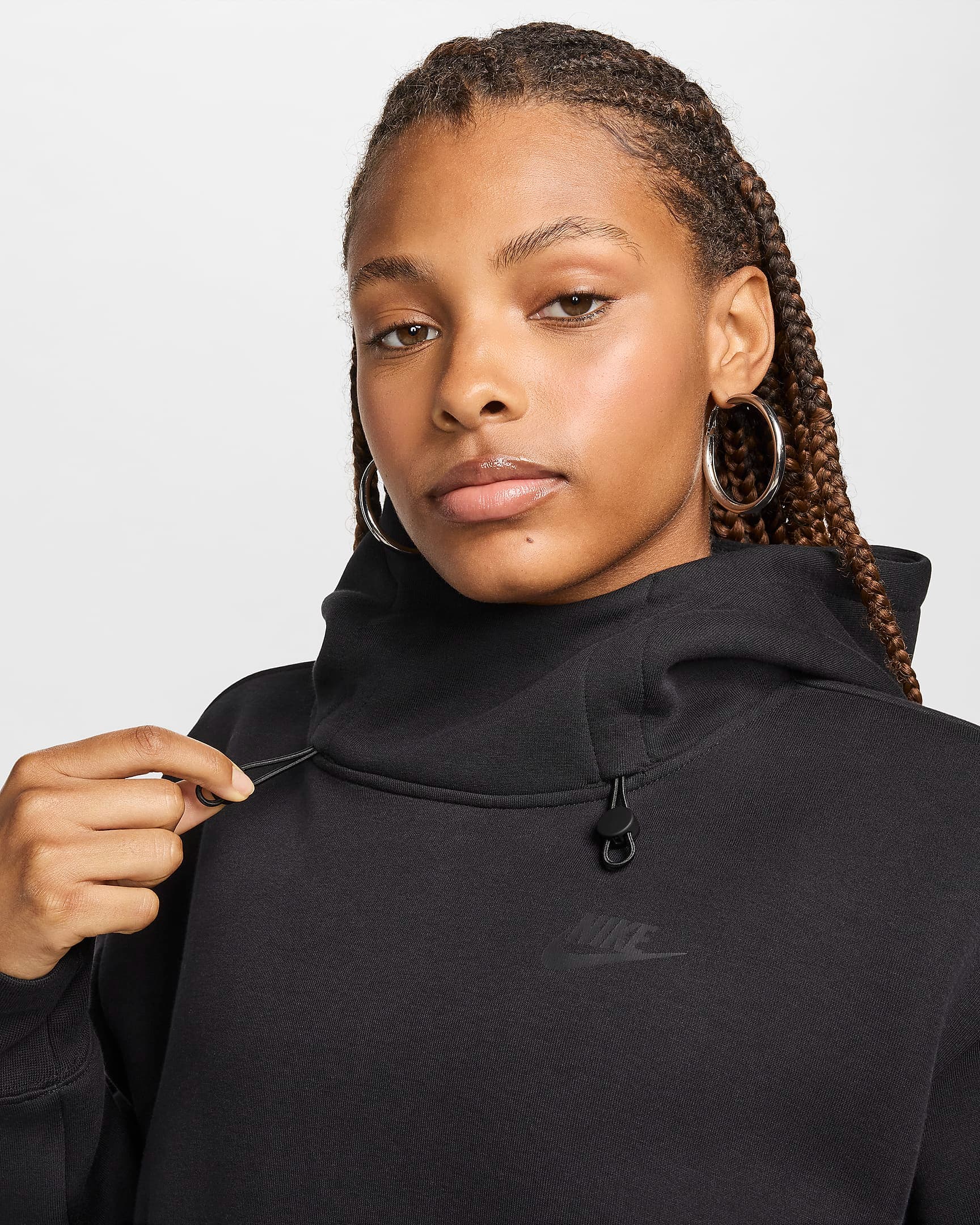WOMEN'S SWEATSHIRT NIKE NSW TCH FLC OS HDY (FV6322-010)