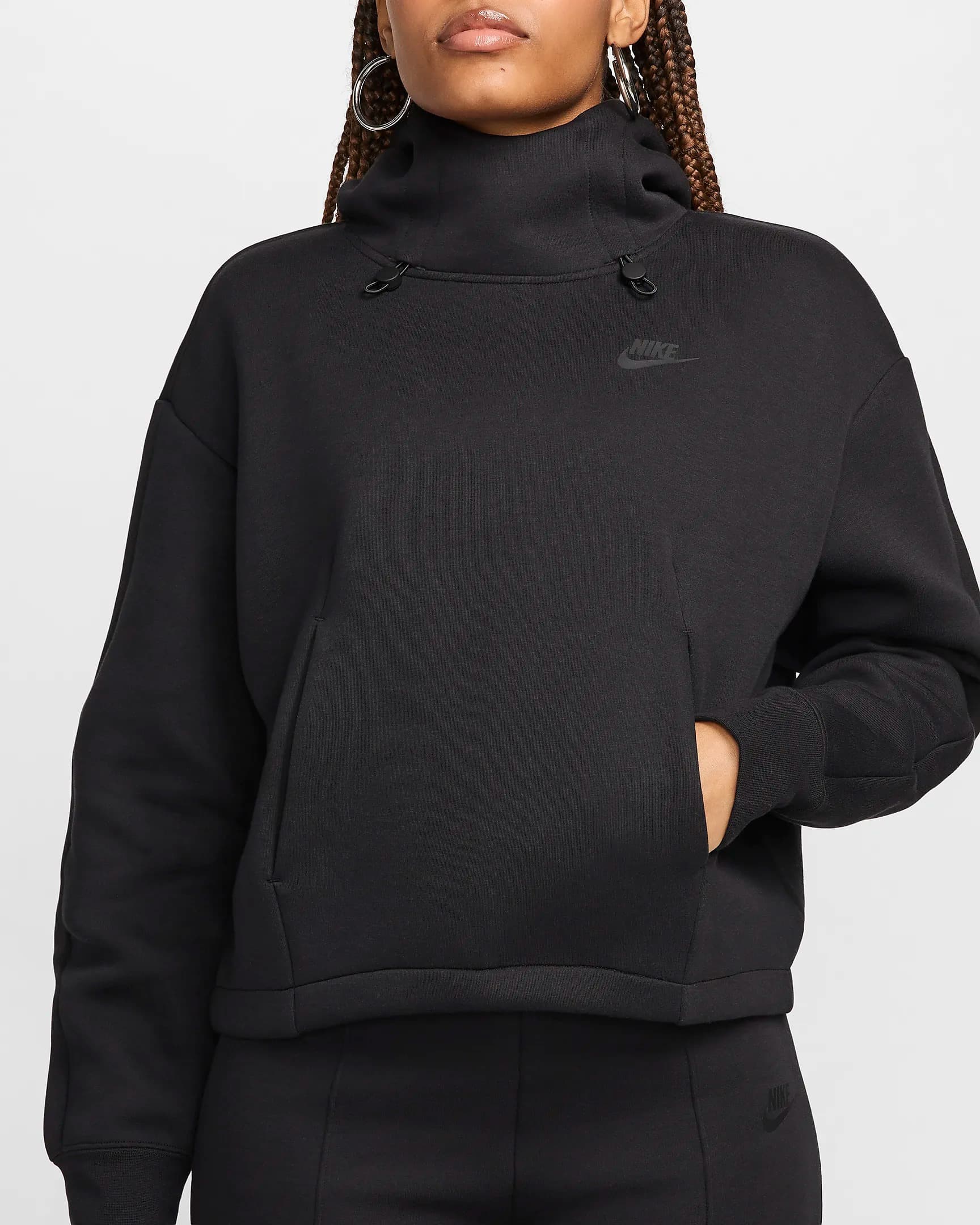 WOMEN'S SWEATSHIRT NIKE NSW TCH FLC OS HDY (FV6322-010)