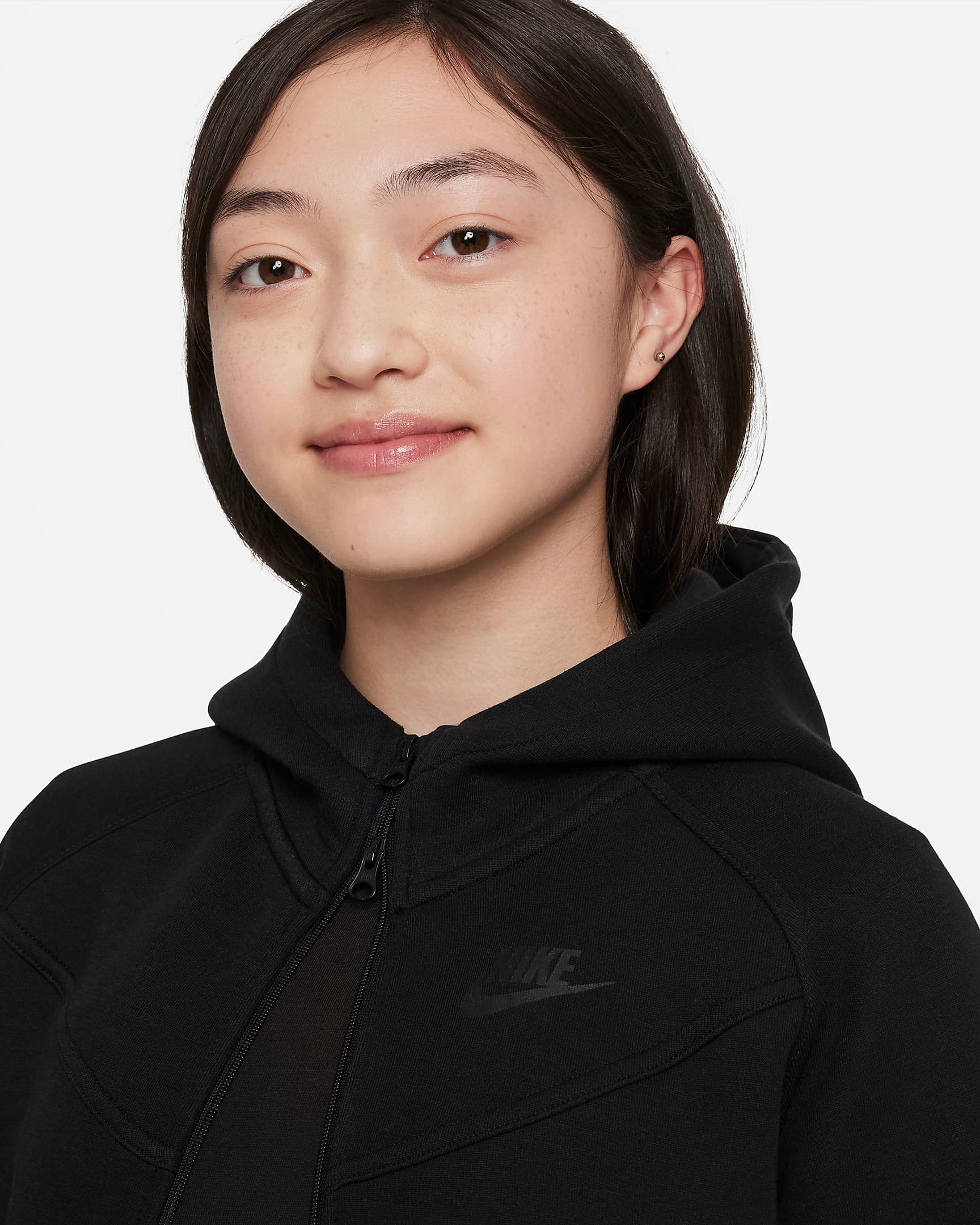 TEEN NIKE G NSW TCH FLC HD FZ LS SWEATSHIRT (FD2979-010)