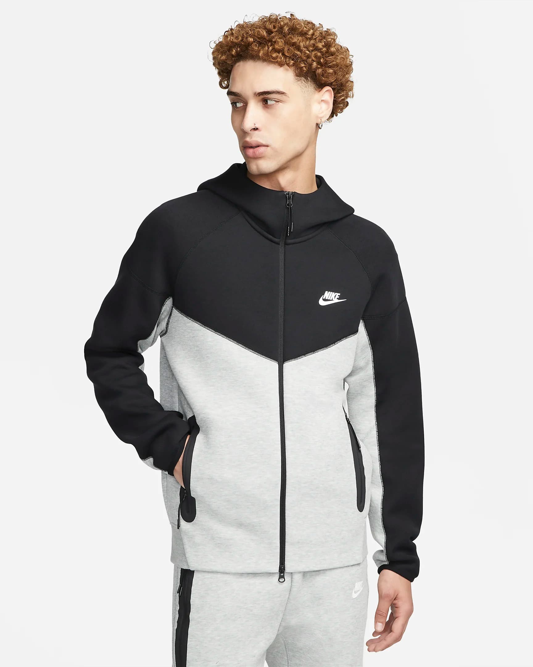 МУЖСКАЯ ТОЛСТОВКА NIKE M NK TCH FLC FZ WR HOODIE (FB7921-064)