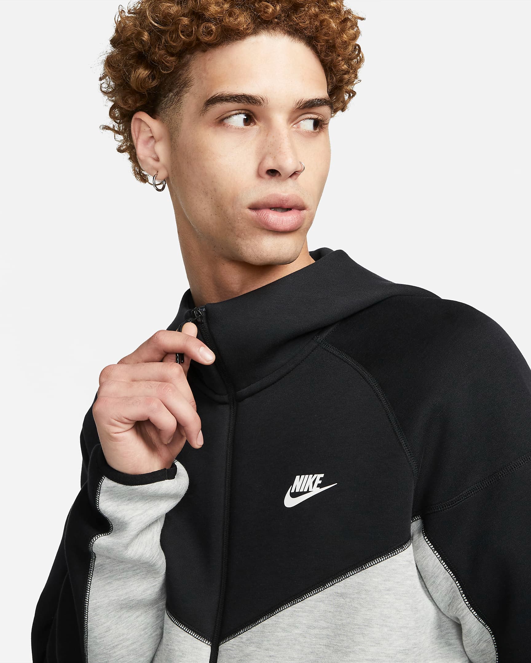 МУЖСКАЯ ТОЛСТОВКА NIKE M NK TCH FLC FZ WR HOODIE (FB7921-064)