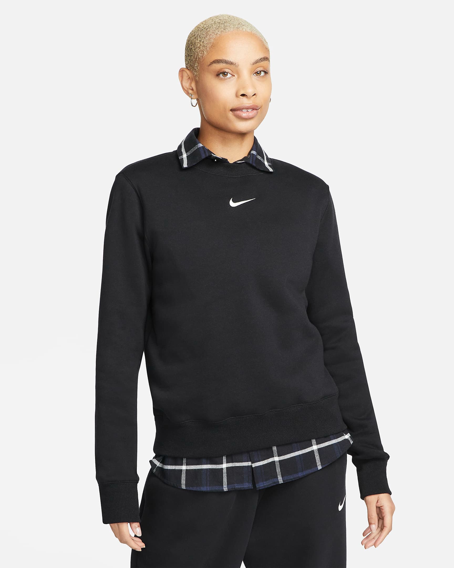 WOMEN'S NIKE NSW PHNX FLC STD CREW SWEATSHIRT (DQ5751-010)