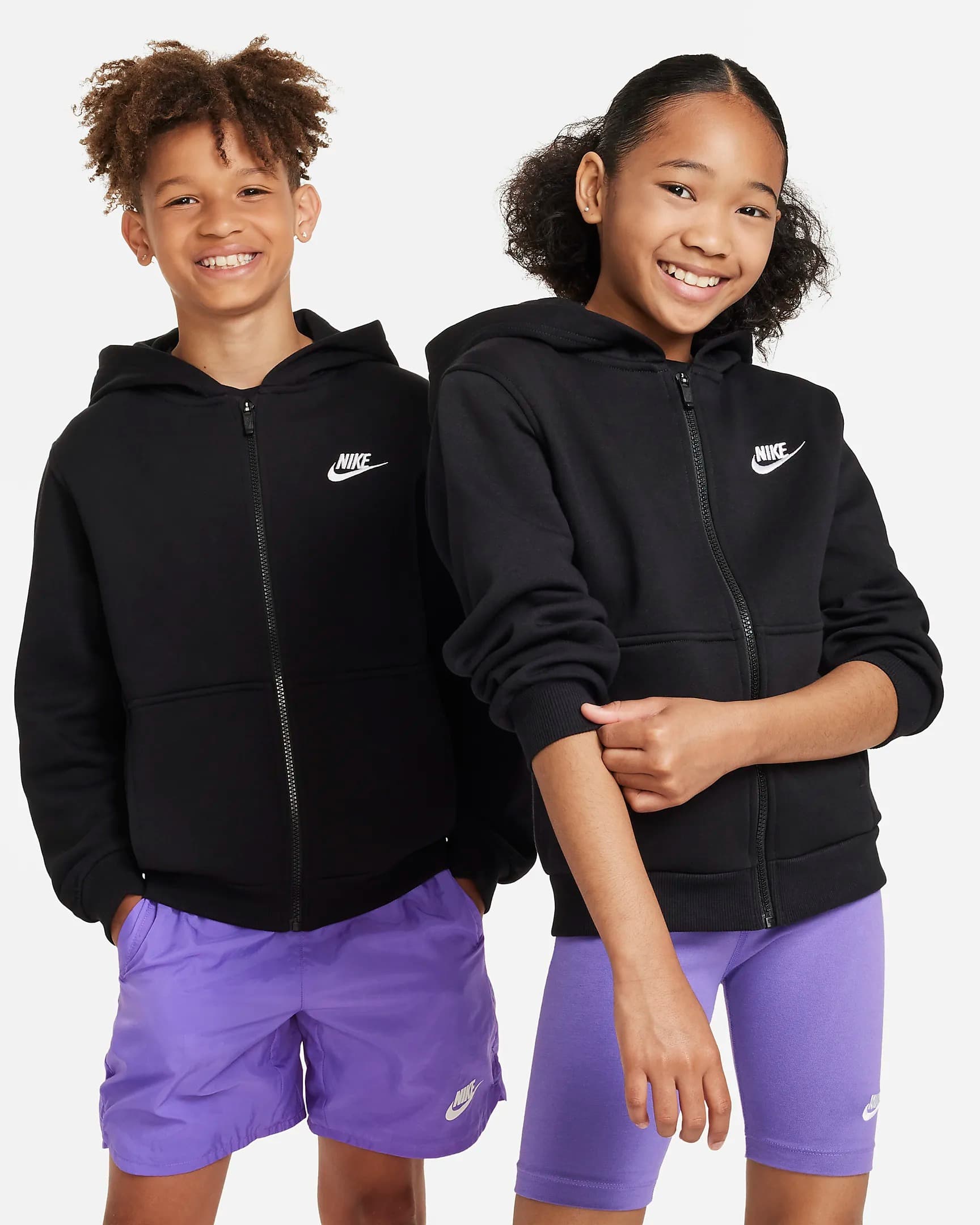 NIKE NSW CLUB FLC HD FZ LS LBR TEEN SWEATSHIRT (FD3004-010)