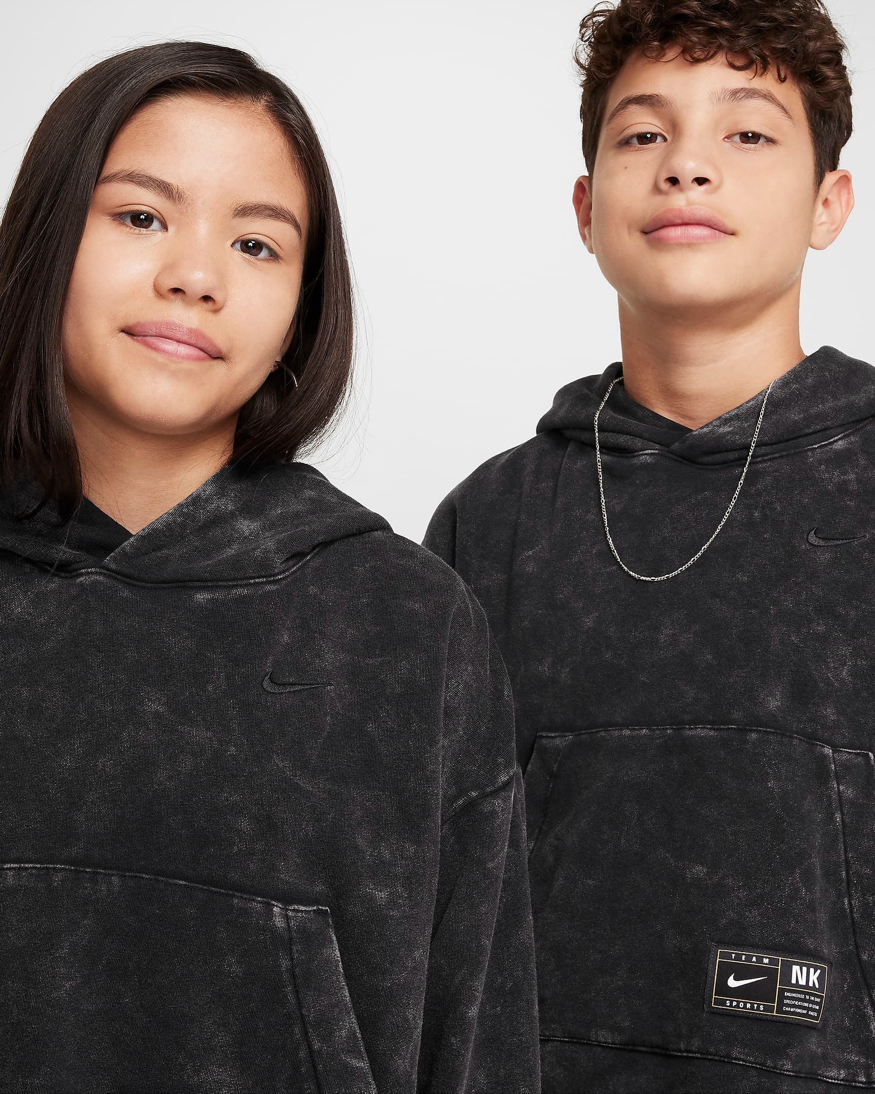 TEEN NIKE COB FLC PO HOODIE WASH (FZ5266-010)
