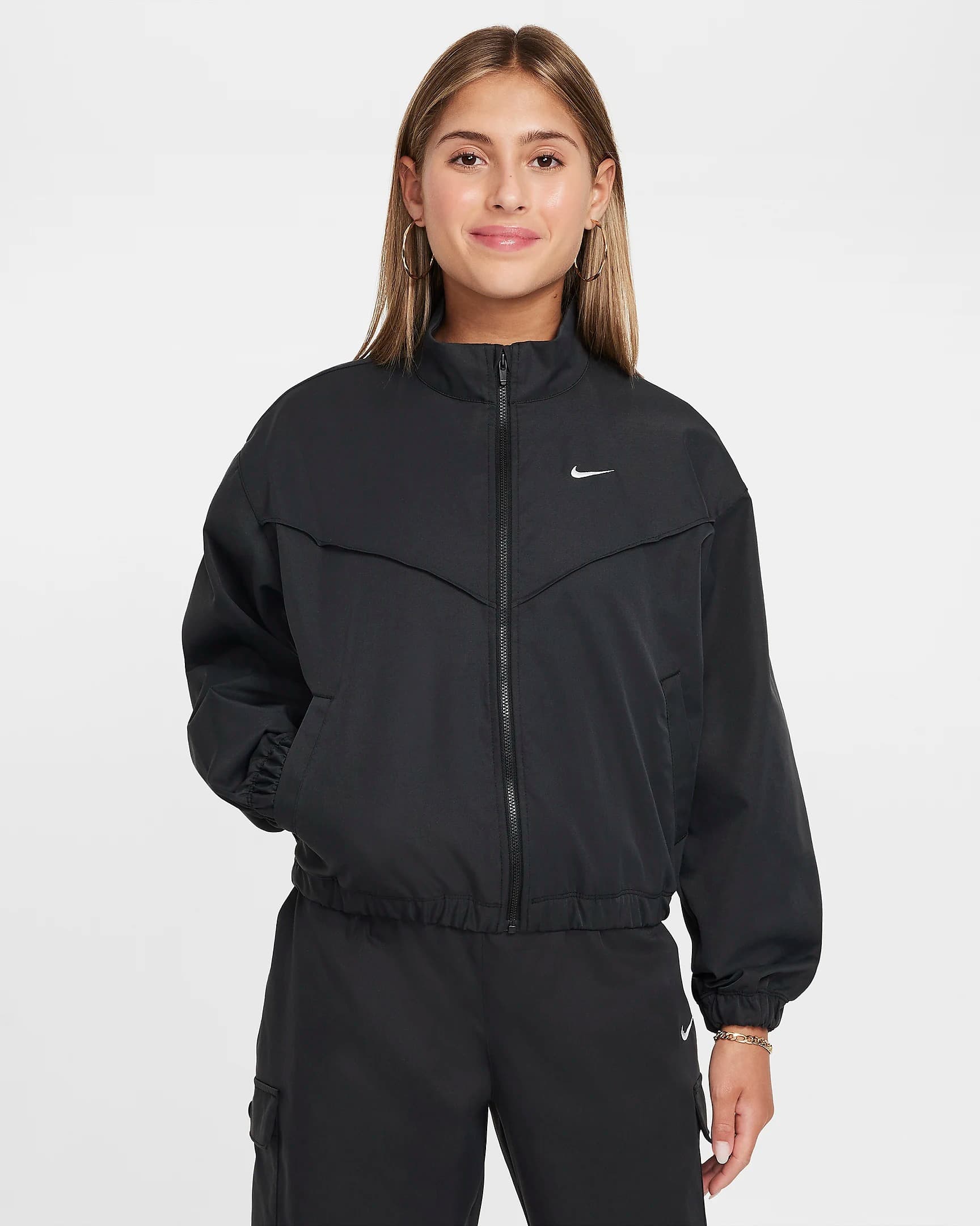 TEEN NIKE NSW LTWT OVRSZD JKT STY STAR SWEATSHIRT (FZ5557-010)