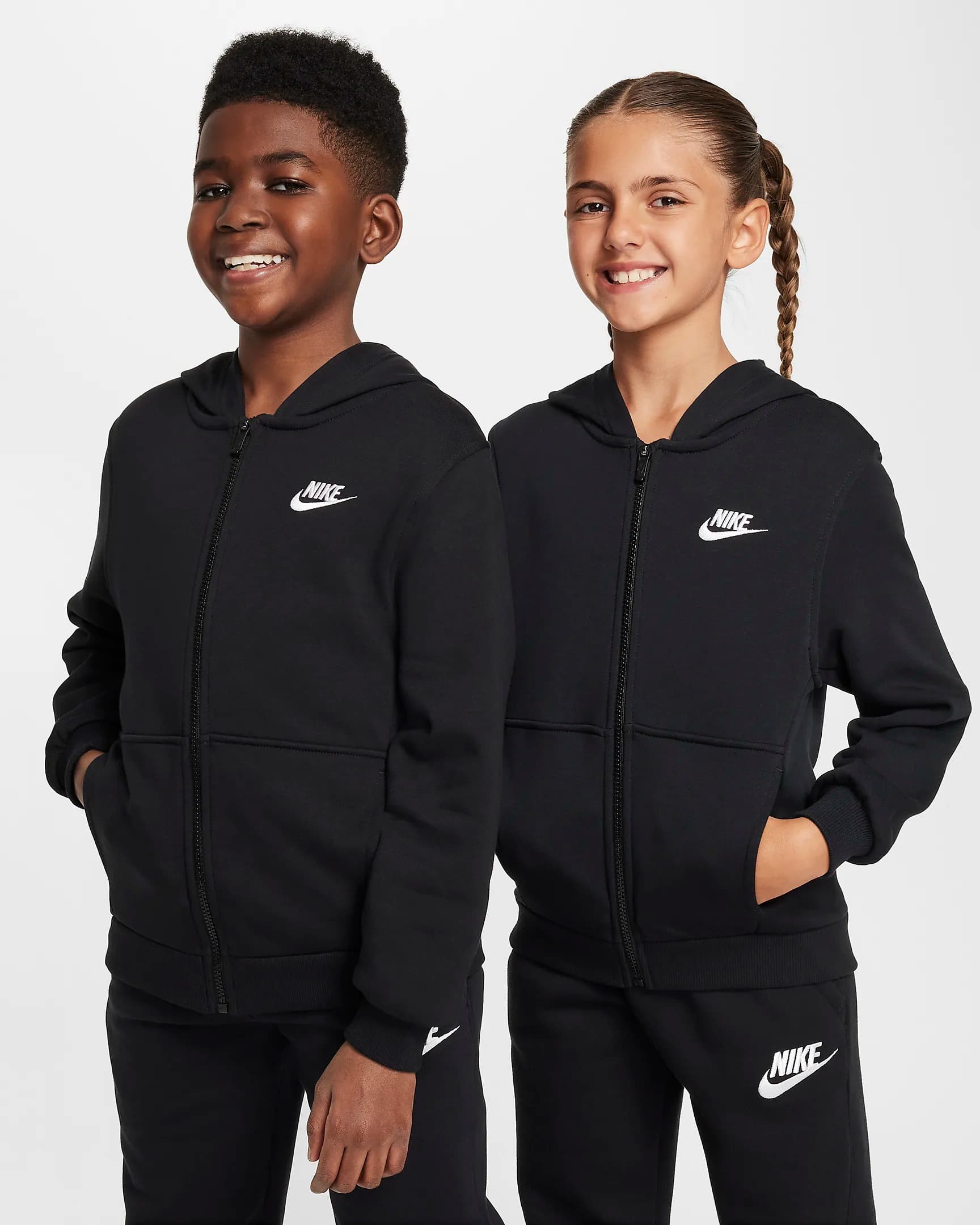 TEEN NIKE NSW CLUB FT HD FZ LS LBR SWEATSHIRT (FD3017-010)