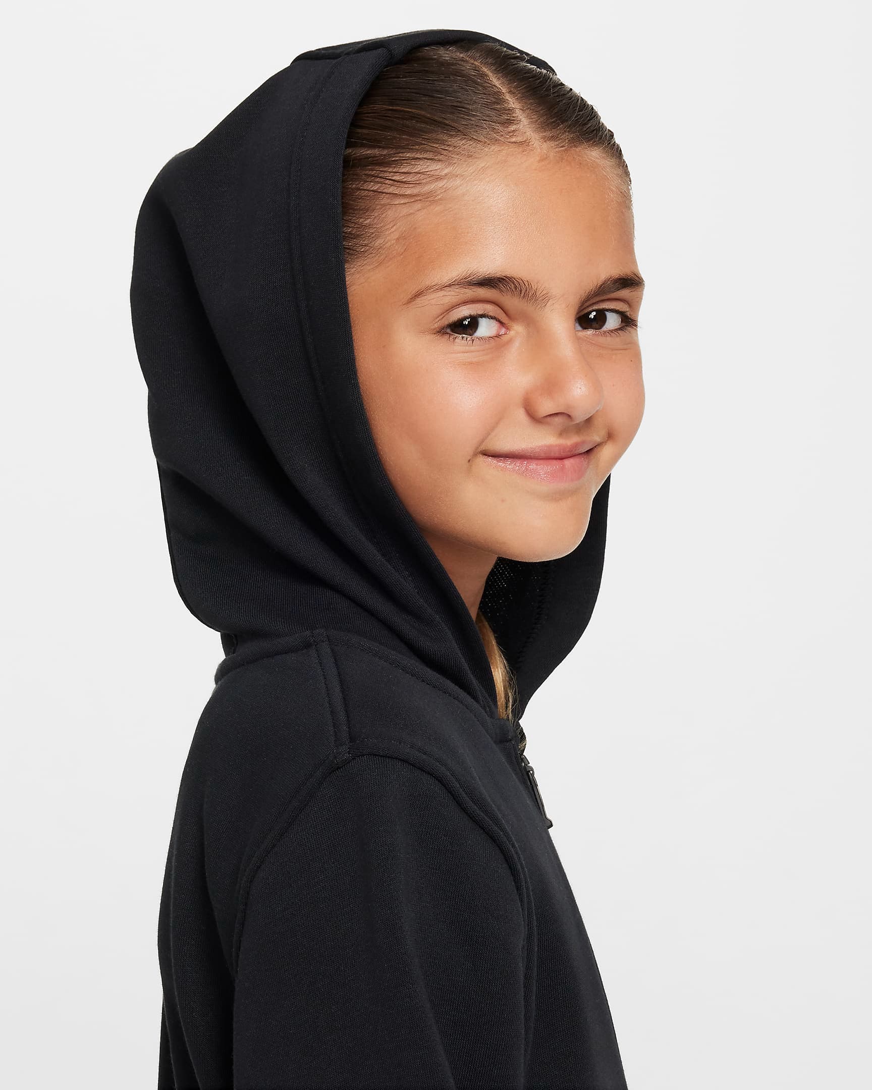 TEEN NIKE NSW CLUB FT HD FZ LS LBR SWEATSHIRT (FD3017-010)