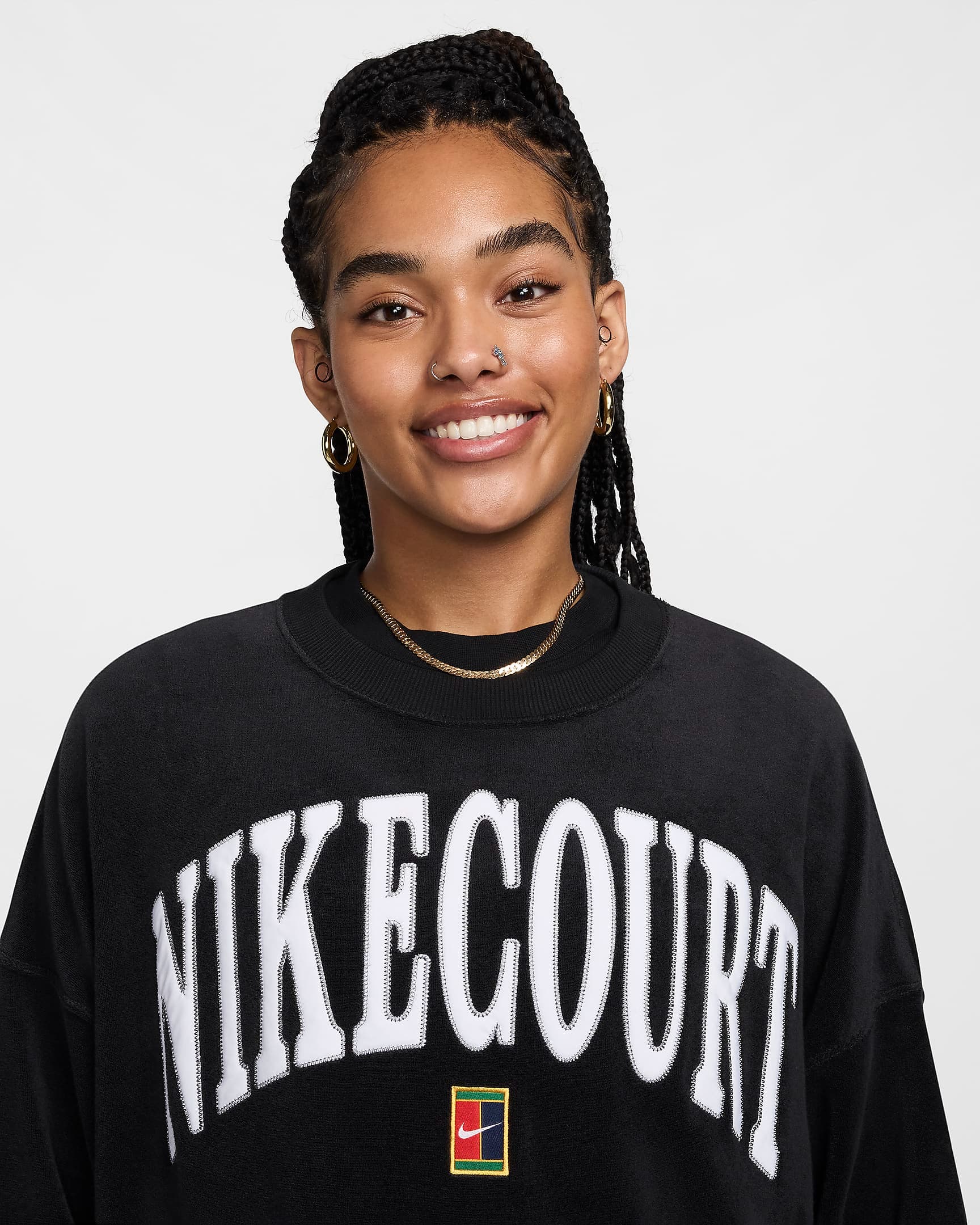 NIKE NKCT HRTGE FLC OOS GFX CREW WOMEN'S HOODIE (FQ2242-010)