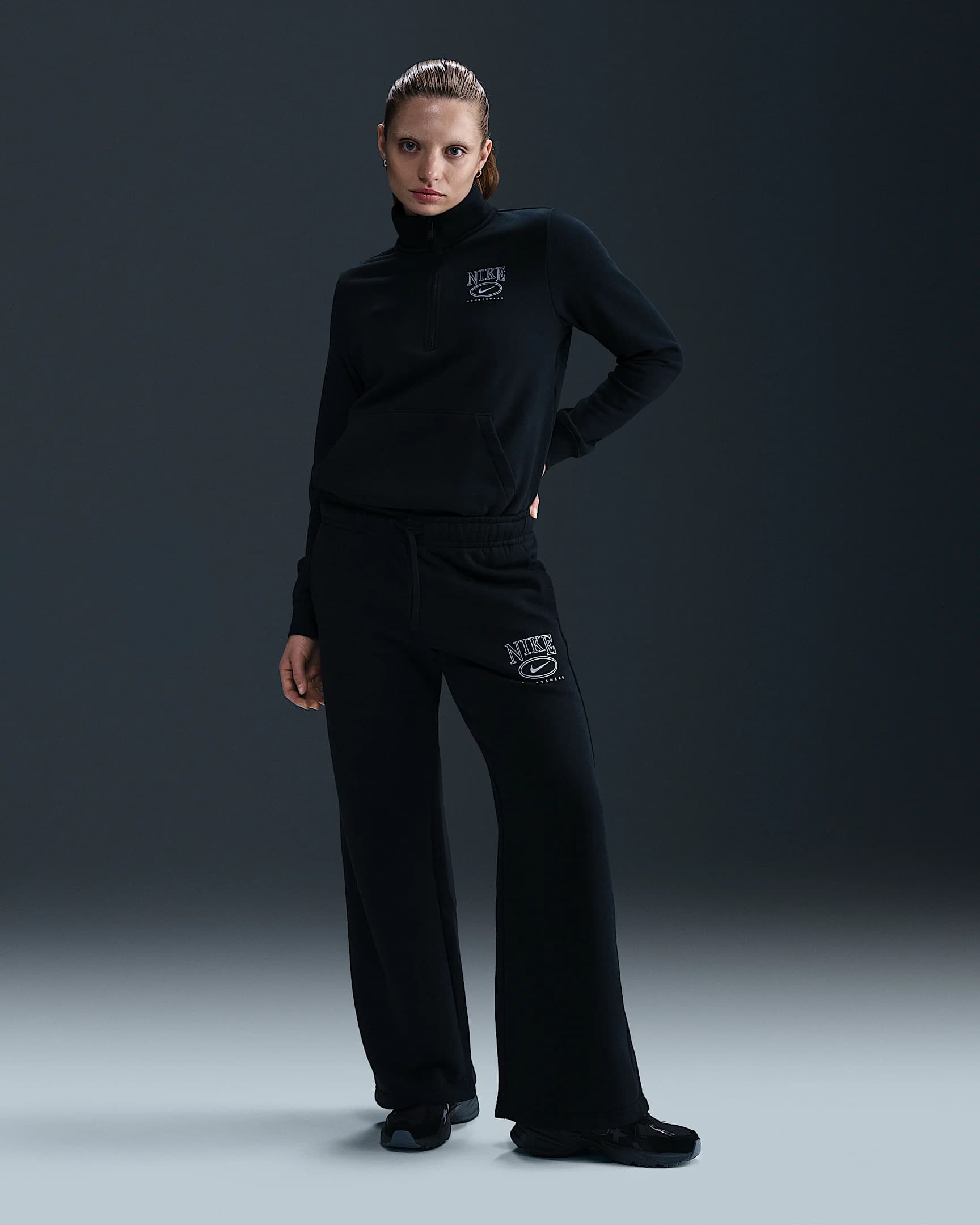 ЖІНОЧІ ШТАНИ NIKE NSW CLUB FLC MR GX WIDE PNT (HJ0869-010)