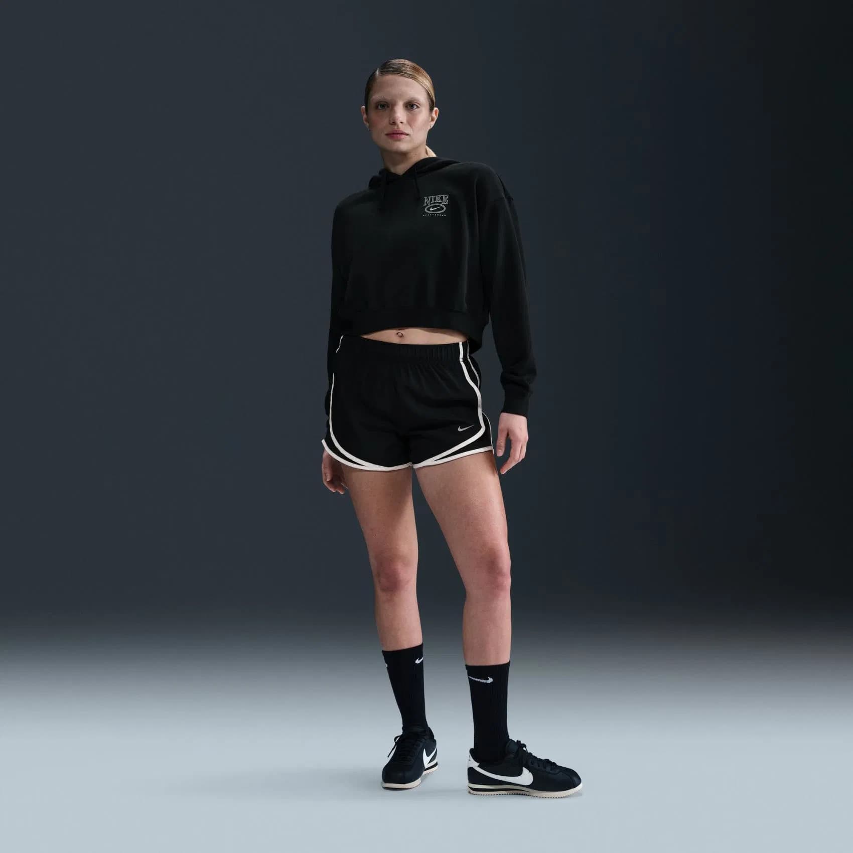 WOMEN'S SWEATSHIRT NIKE NSW CLUB FLC OS GX CRP HDY (HJ0925-010)