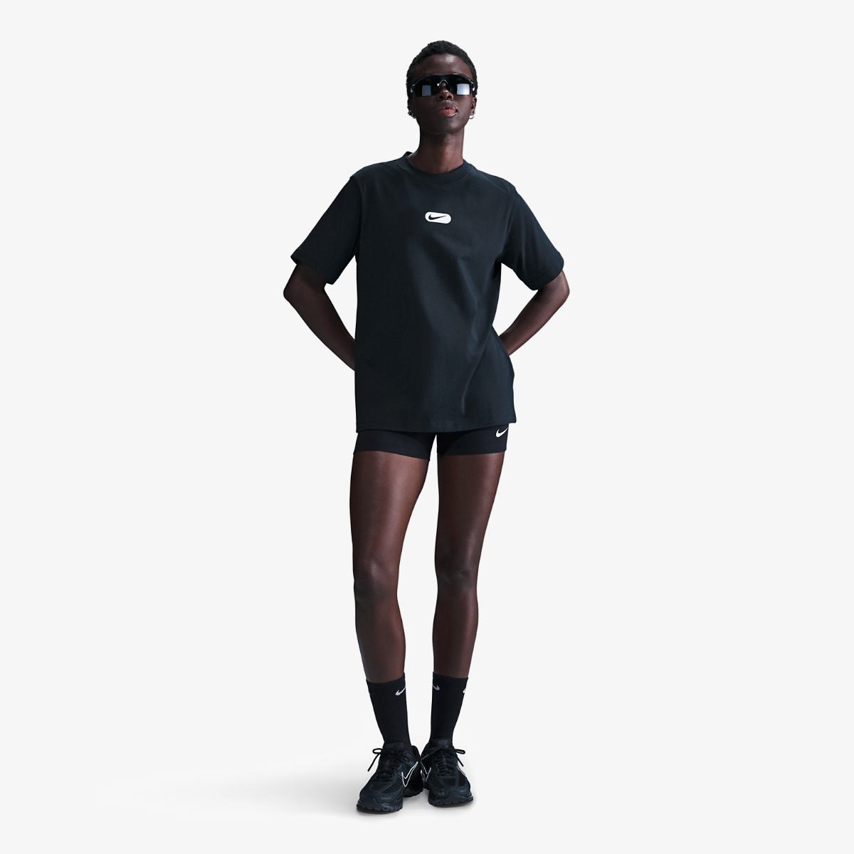 NIKE NSW CLUB SS TEE OC SWOOSH WOMEN'S T-SHIRT (HQ1698-010)