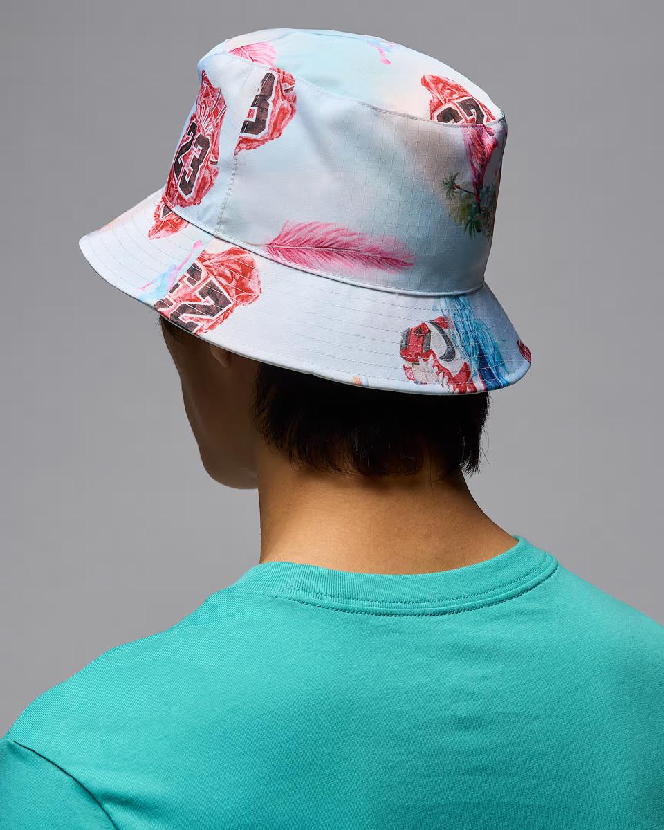 REVERSIBLE UNISEX PANAMA HAT JORDAN APEX BUCKET FLAMINGO AOP (HV1096-133)