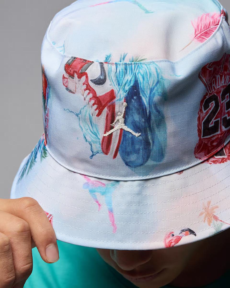 REVERSIBLE UNISEX PANAMA HAT JORDAN APEX BUCKET FLAMINGO AOP (HV1096-133)