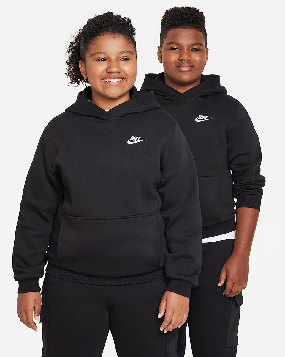 NIKE K NSW CLUB FLC HDY LBR TEEN SWEATSHIRT (OVERSIZED) (FD3001-010)