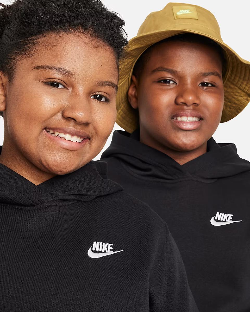NIKE K NSW CLUB FLC HDY LBR TEEN SWEATSHIRT (OVERSIZED) (FD3001-010)