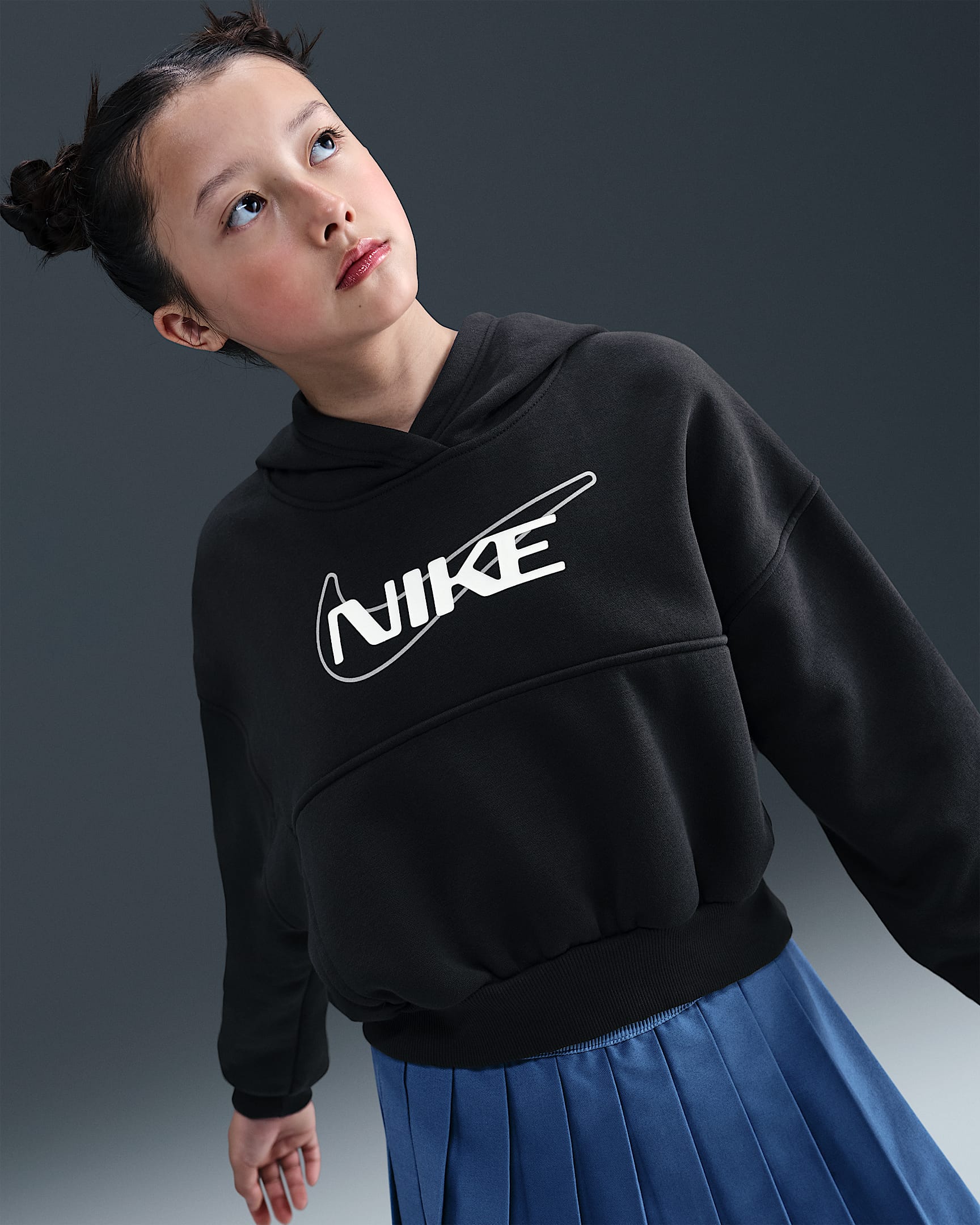 TEEN NIKE G NSW CLUB FLC BXY HDY GX STAR SWEATSHIRT (HQ9420-010)