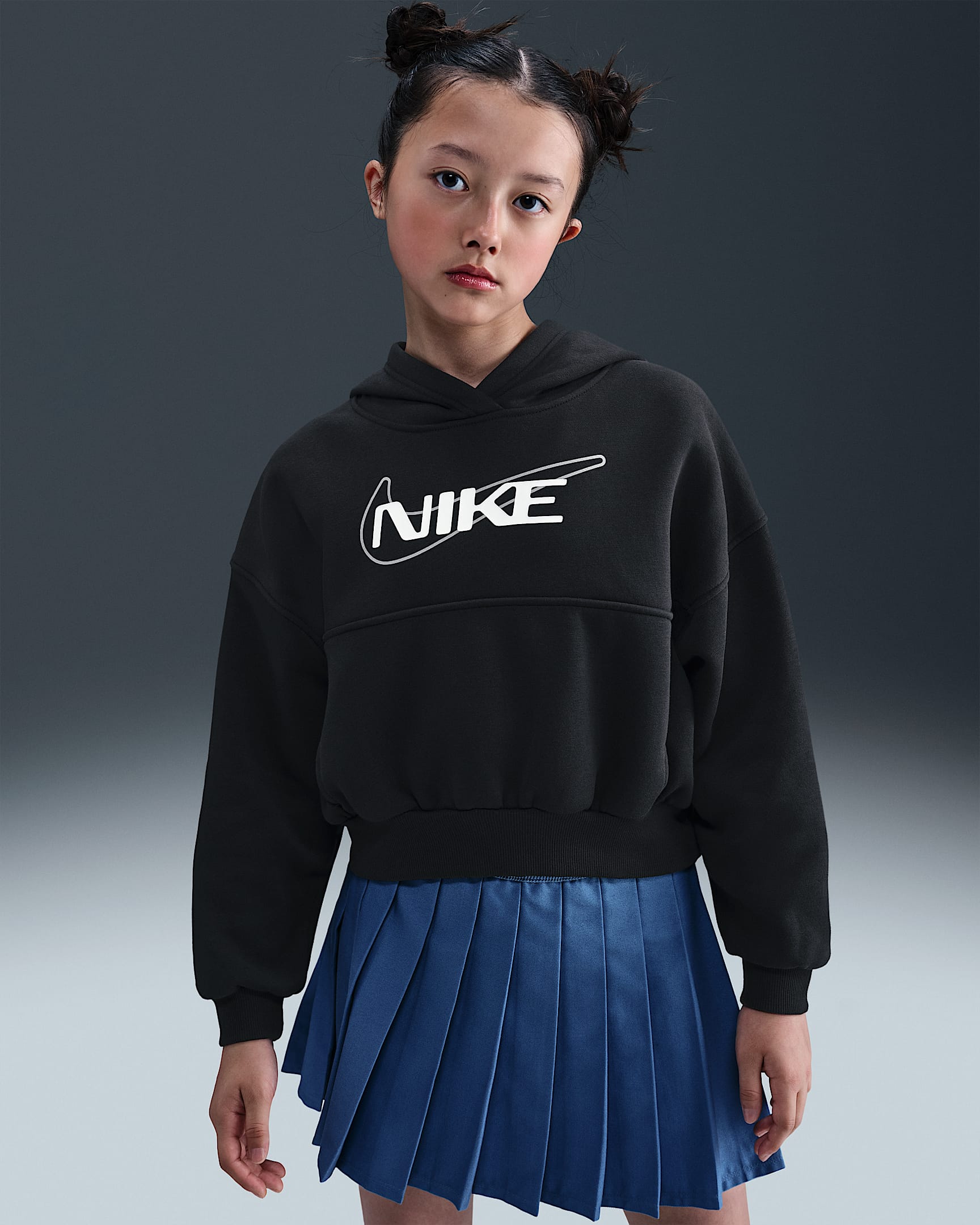 TEEN NIKE G NSW CLUB FLC BXY HDY GX STAR SWEATSHIRT (HQ9420-010)