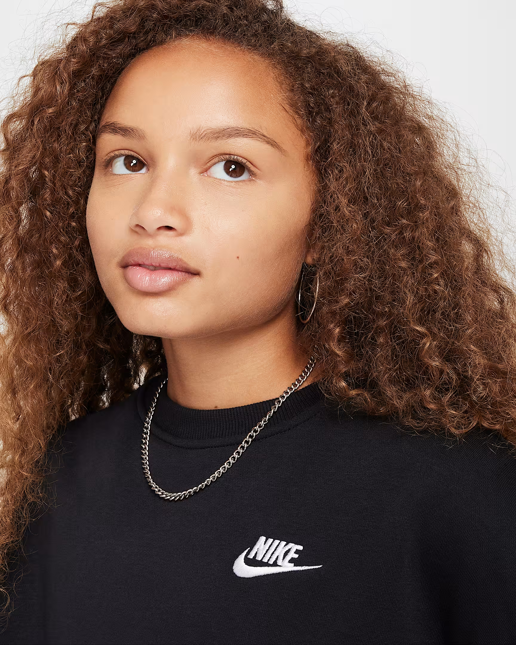 NIKE G NSW CLUB FLC BXY CRW LBR TEEN SWEATSHIRT (FZ9244-010)