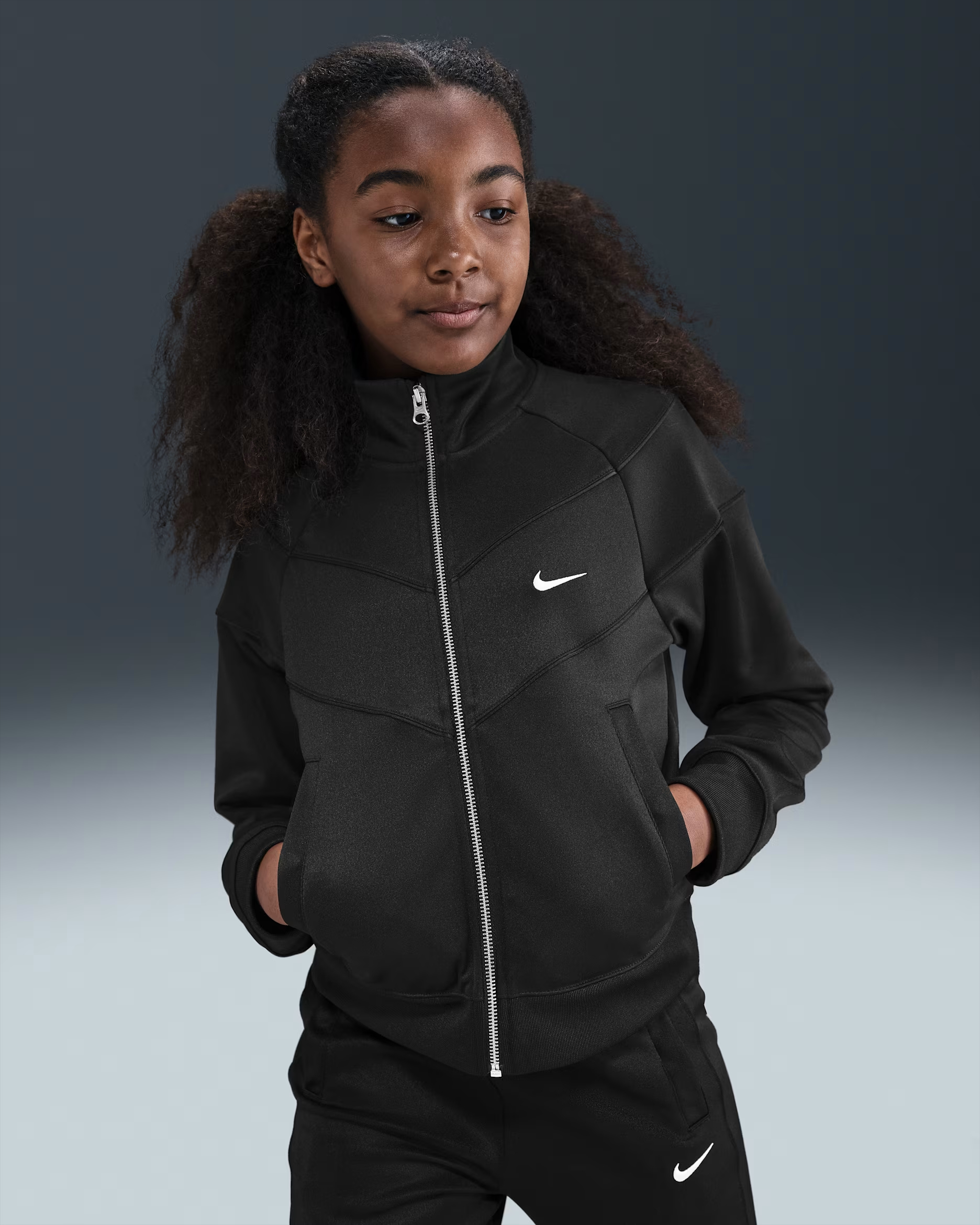 NIKE G NSW TRACK JKT POLY KNIT TEEN SWEATSHIRT (HQ9448-010)