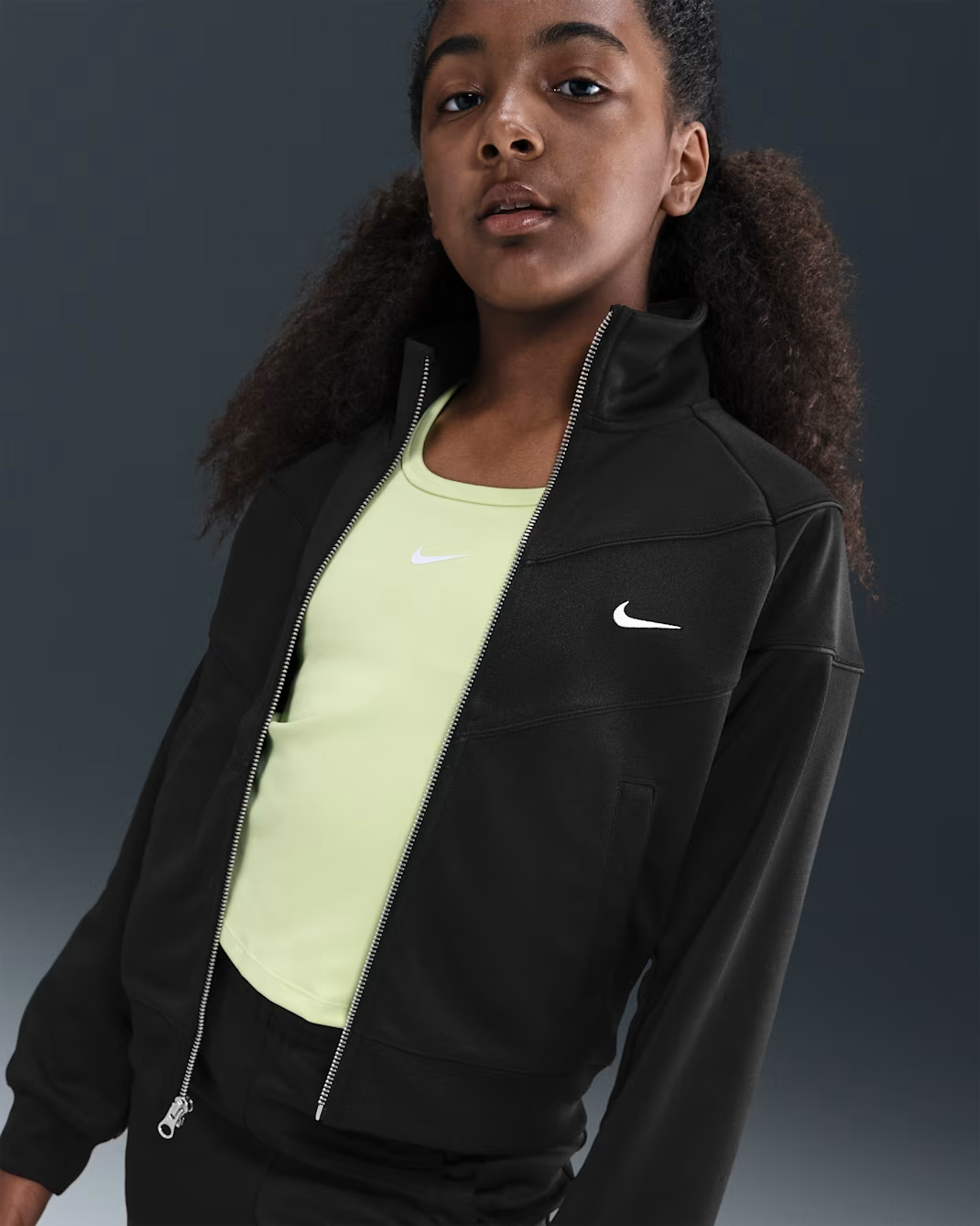 NIKE G NSW TRACK JKT POLY KNIT TEEN SWEATSHIRT (HQ9448-010)