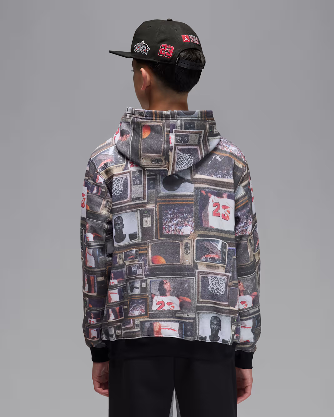 JORDAN JDB MJ BRKLYN AOP FLC PO TEEN SWEATSHIRT (95F089-023)