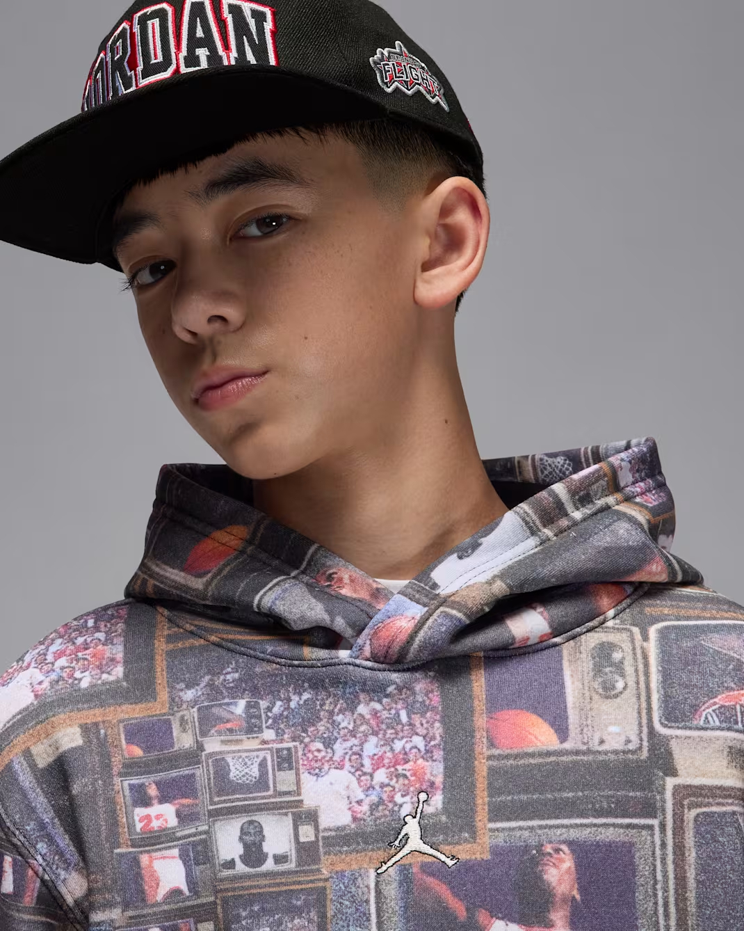 JORDAN JDB MJ BRKLYN AOP FLC PO TEEN SWEATSHIRT (95F089-023)