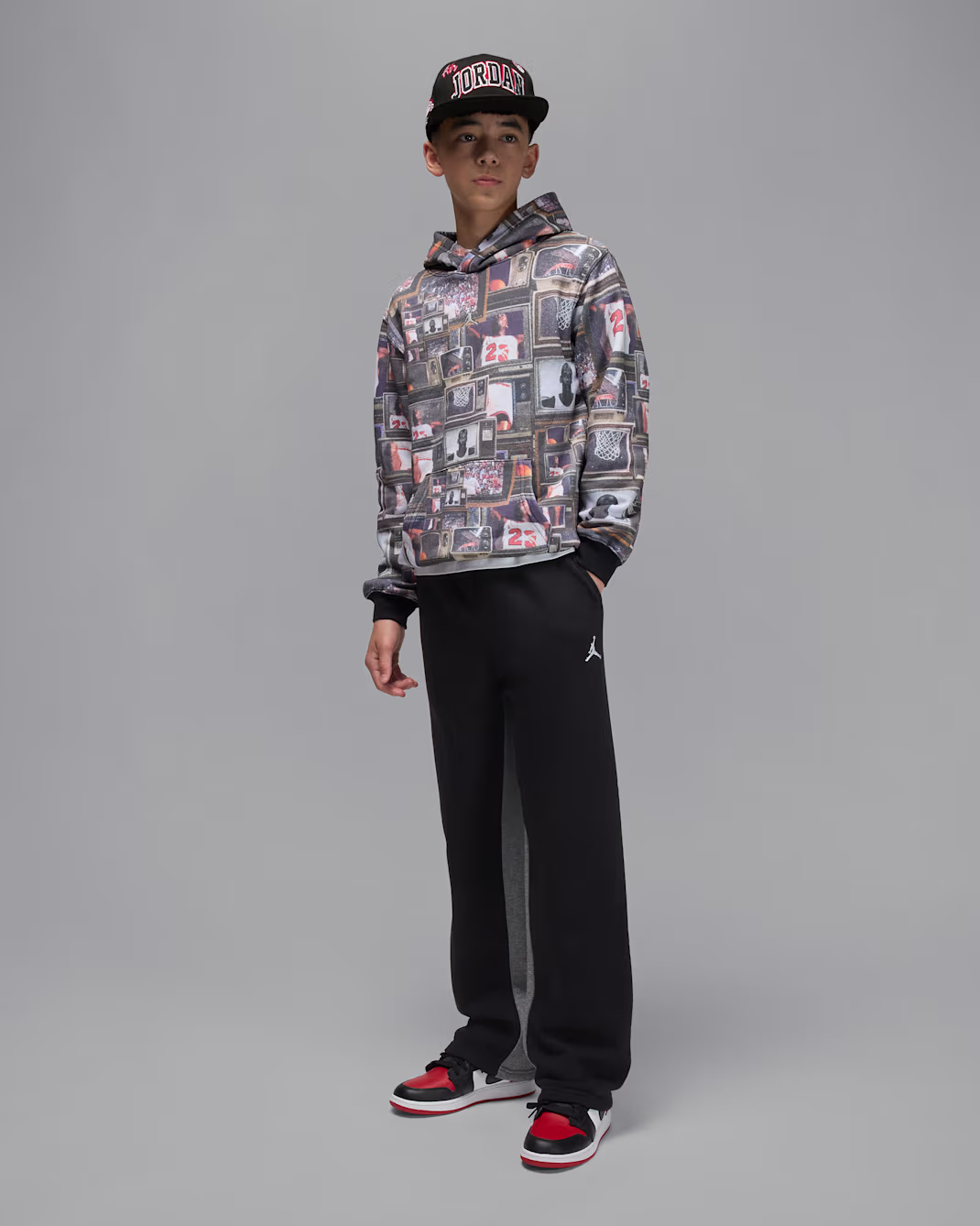 JORDAN JDB MJ BRKLYN AOP FLC PO TEEN SWEATSHIRT (95F089-023)